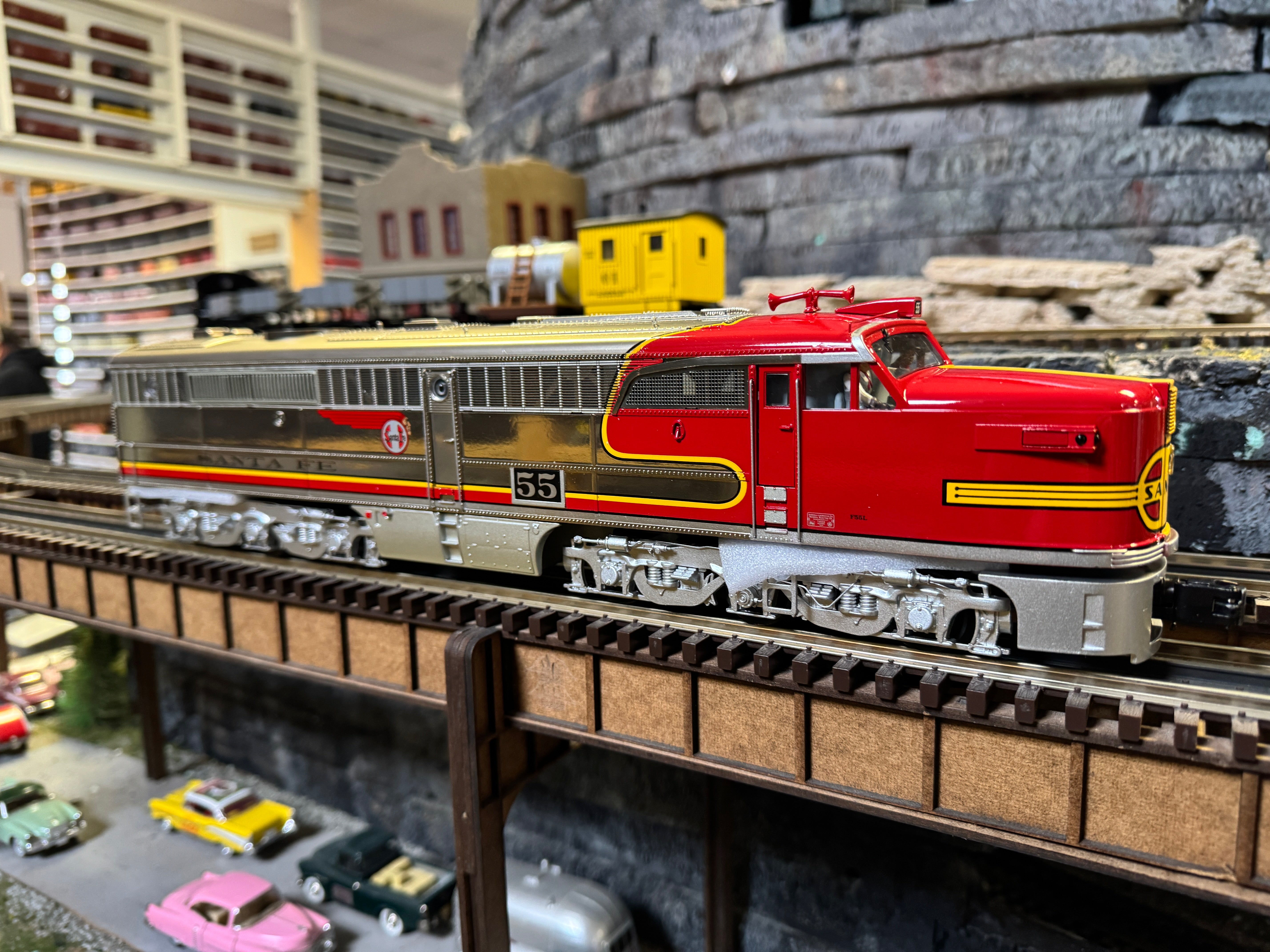 MTH 20-21873-1 - Alco PA A Unit Diesel Locomotive "Santa Fe" #55L w/ PS3 (Plated)