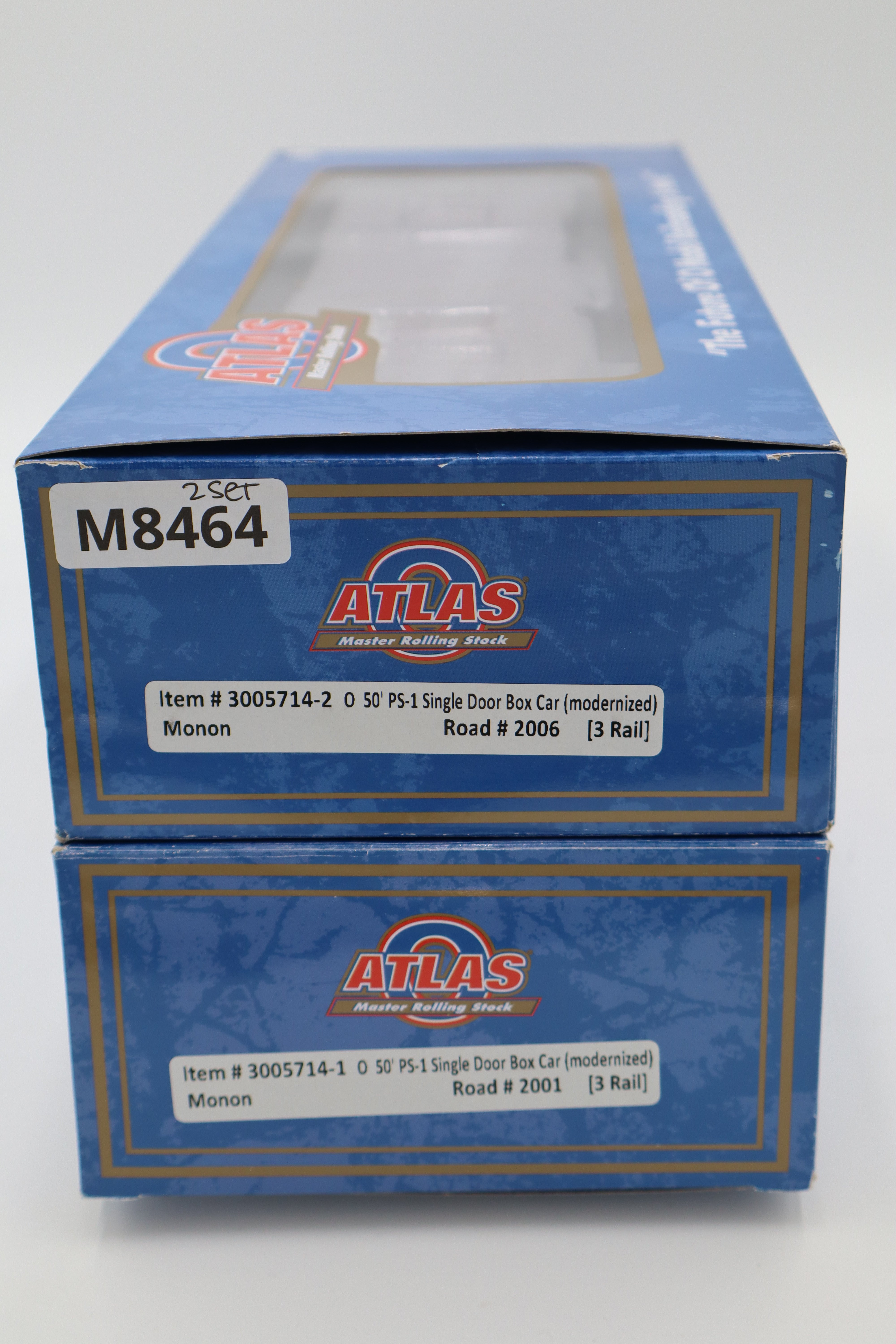Atlas #3005714-1, -2 Monon 50' PS-1 Single Door Car (modernized) 2 Set-Second hand-M8464