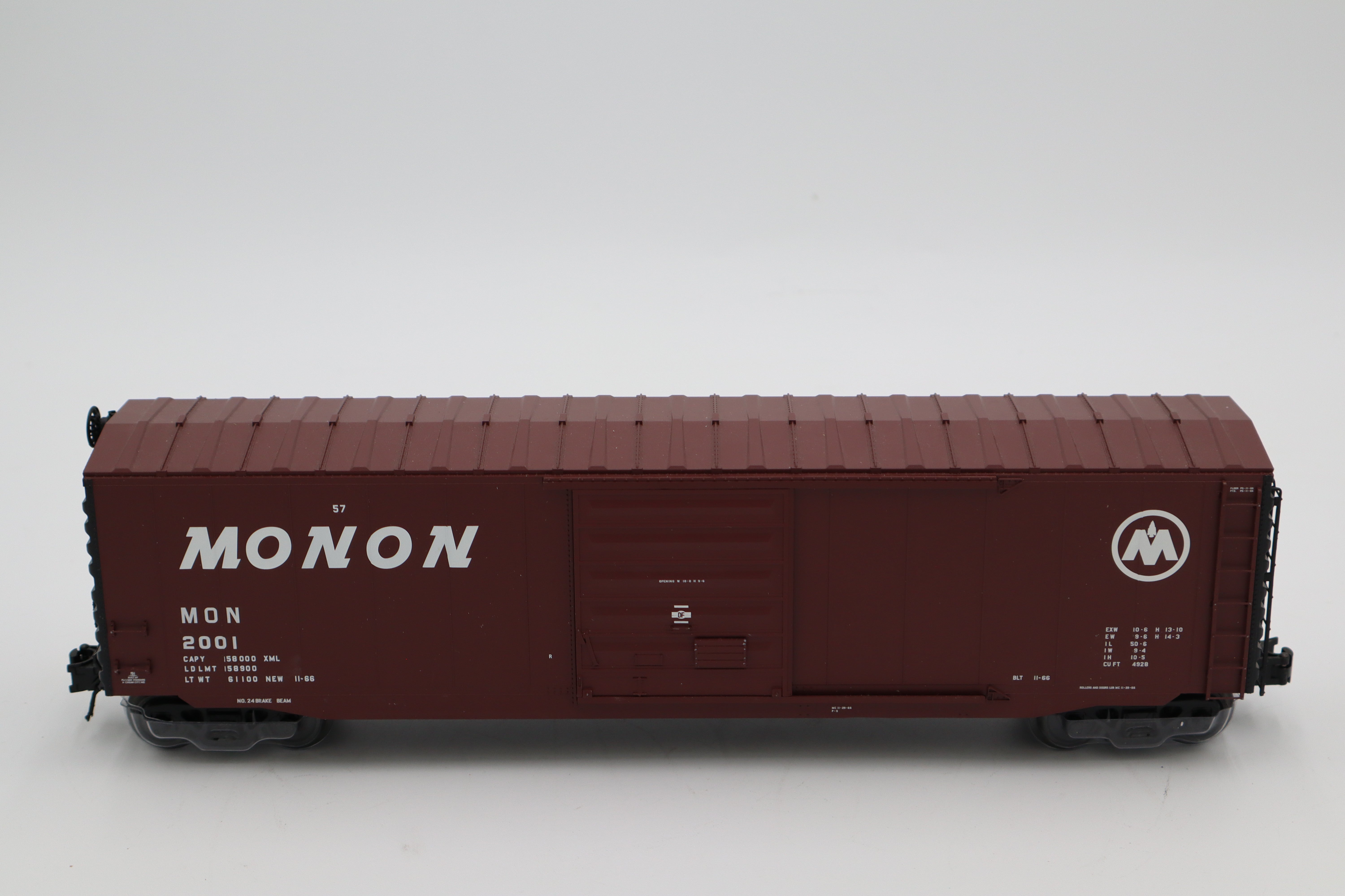 Atlas #3005714-1, -2 Monon 50' PS-1 Single Door Car (modernized) 2 Set-Second hand-M8464