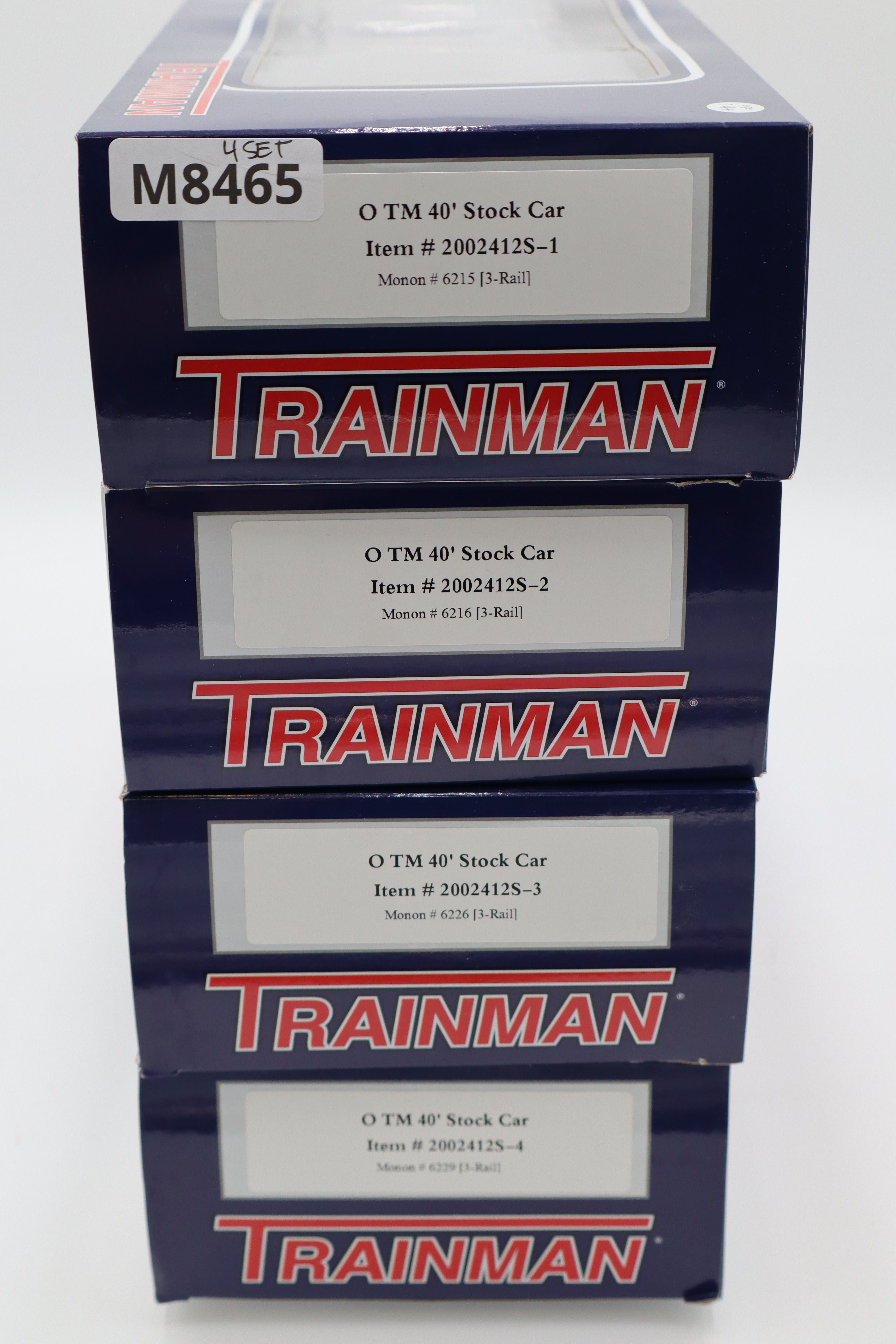 Atlas #2002412S-1, -2, -3, 4 Monon TM 40' Stock Car-4 Car Set-Second hand-M8465