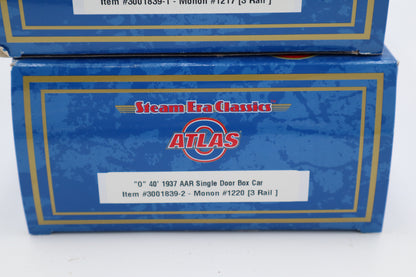Atlas #3001839-1, -2 Monon 40' 1937 AAR Single Door Box Car-2 Set-Second hand-M8470
