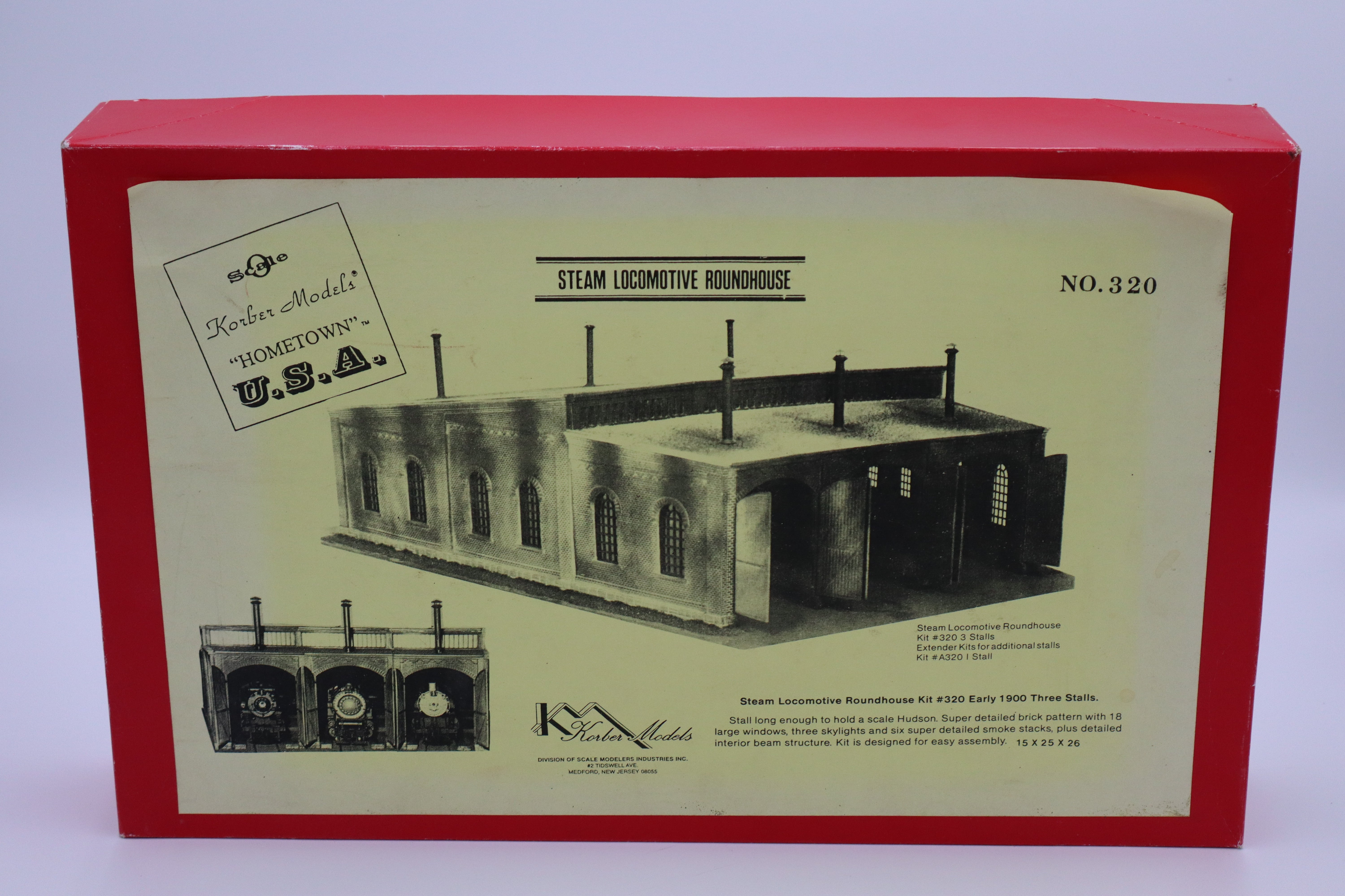 Original Korber #320 Steam Locomotive Roundhouse & #320A Extra Stall Kit-Second hand-M8344