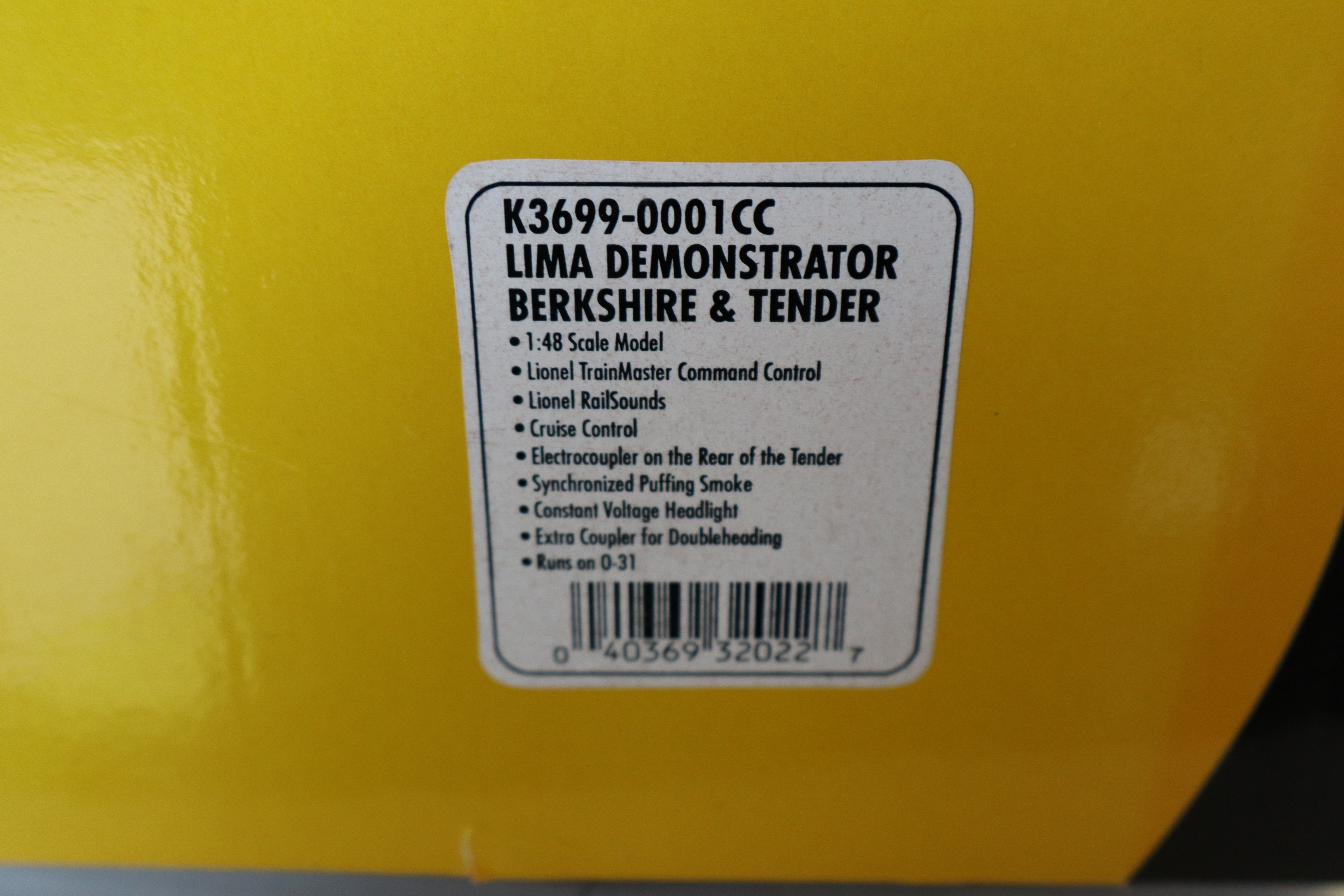 * MUFFIN TEST PENDING-DO NOT BID-K Line Die Cast K3699-0001CC Lima Demonstrator Berkshire & Tender-Second hand-M8347