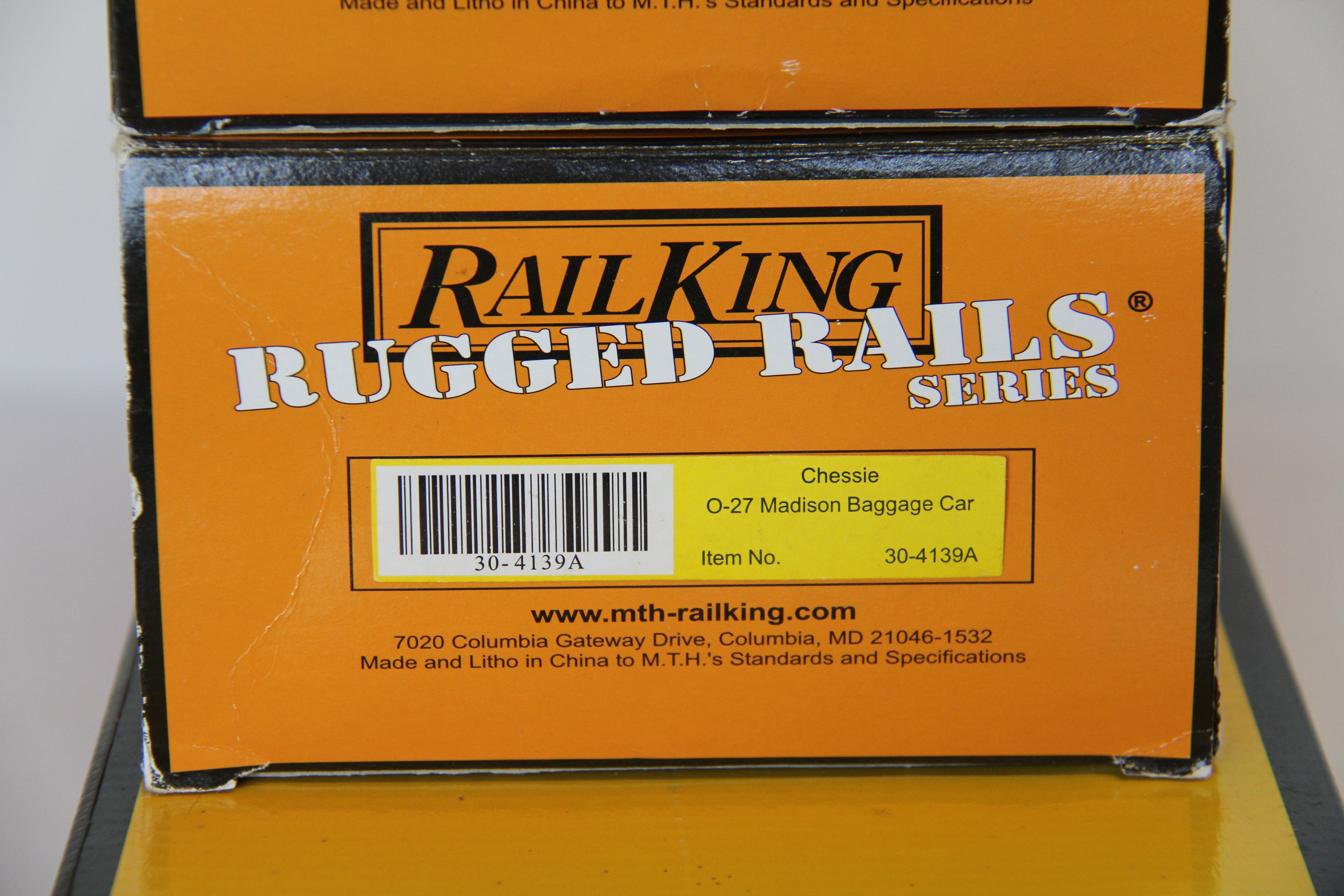 027 Rail King Rugged Rails 30-4139-1E Chessie 2-8-0 Steam Engine & 3 Passenger Cars RK 30-4139A, B, C-Second hand-M7683