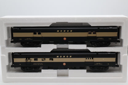 MTH 20-64137 Monon 2 Car 70' Streamlined Baggage/RPO Passenger Set-Smooth-Second hand-M8479