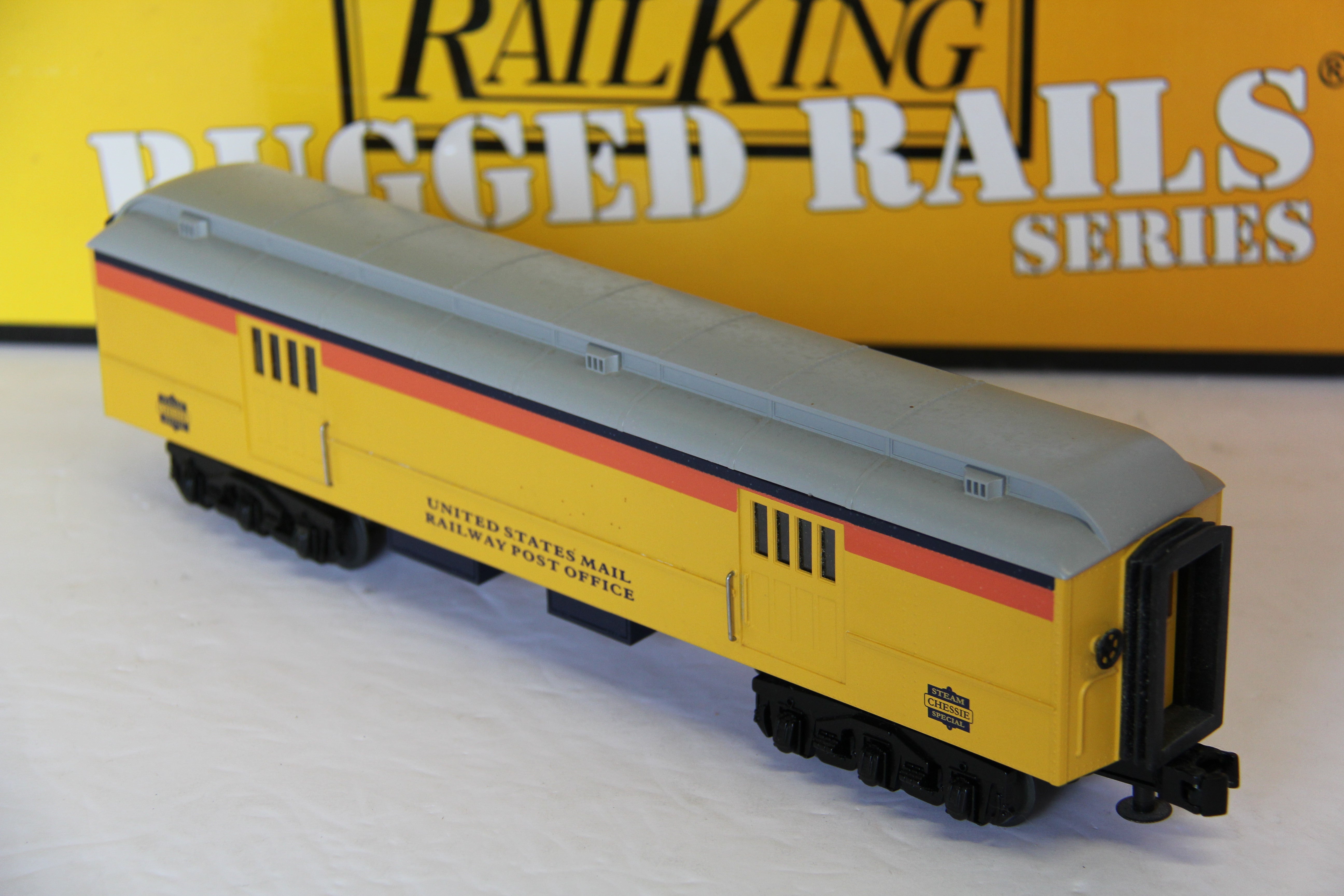 027 Rail King Rugged Rails 30-4139-1E Chessie 2-8-0 Steam Engine & 3 Passenger Cars RK 30-4139A, B, C-Second hand-M7683
