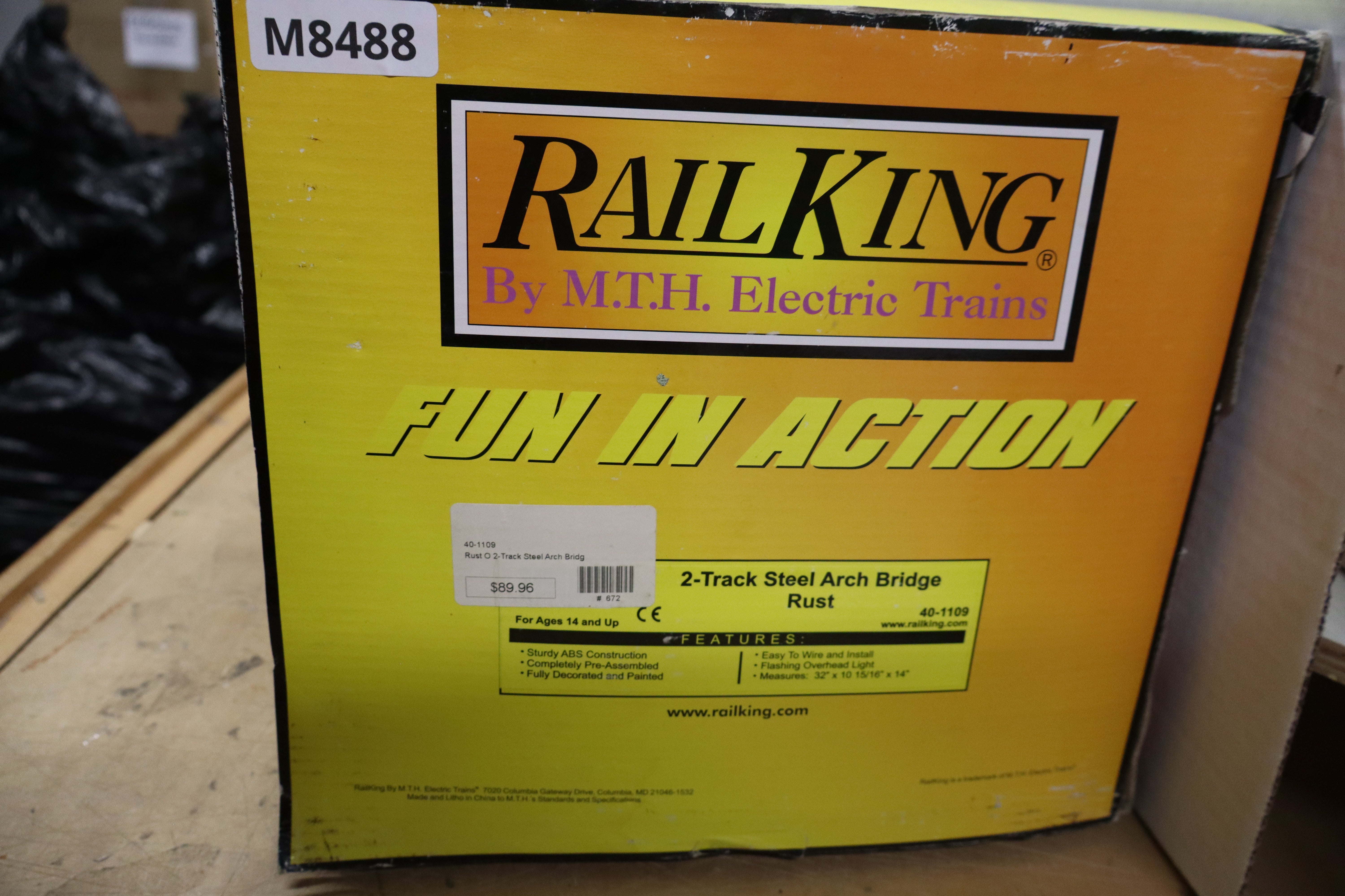 Rail King 40-1109  2-Track Steel Arch Bridge Rust-Second hand-M8488