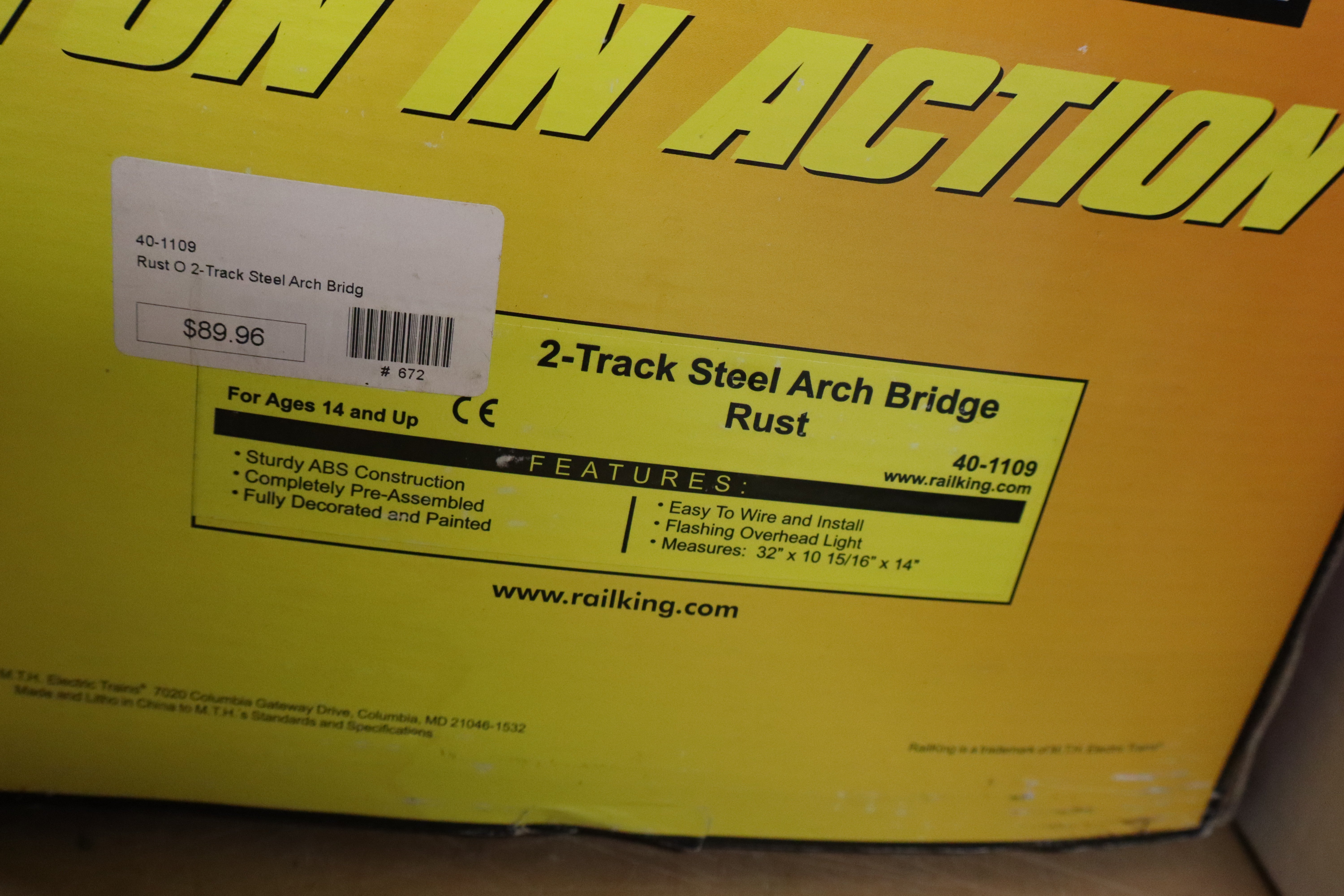 Rail King 40-1109  2-Track Steel Arch Bridge Rust-Second hand-M8488