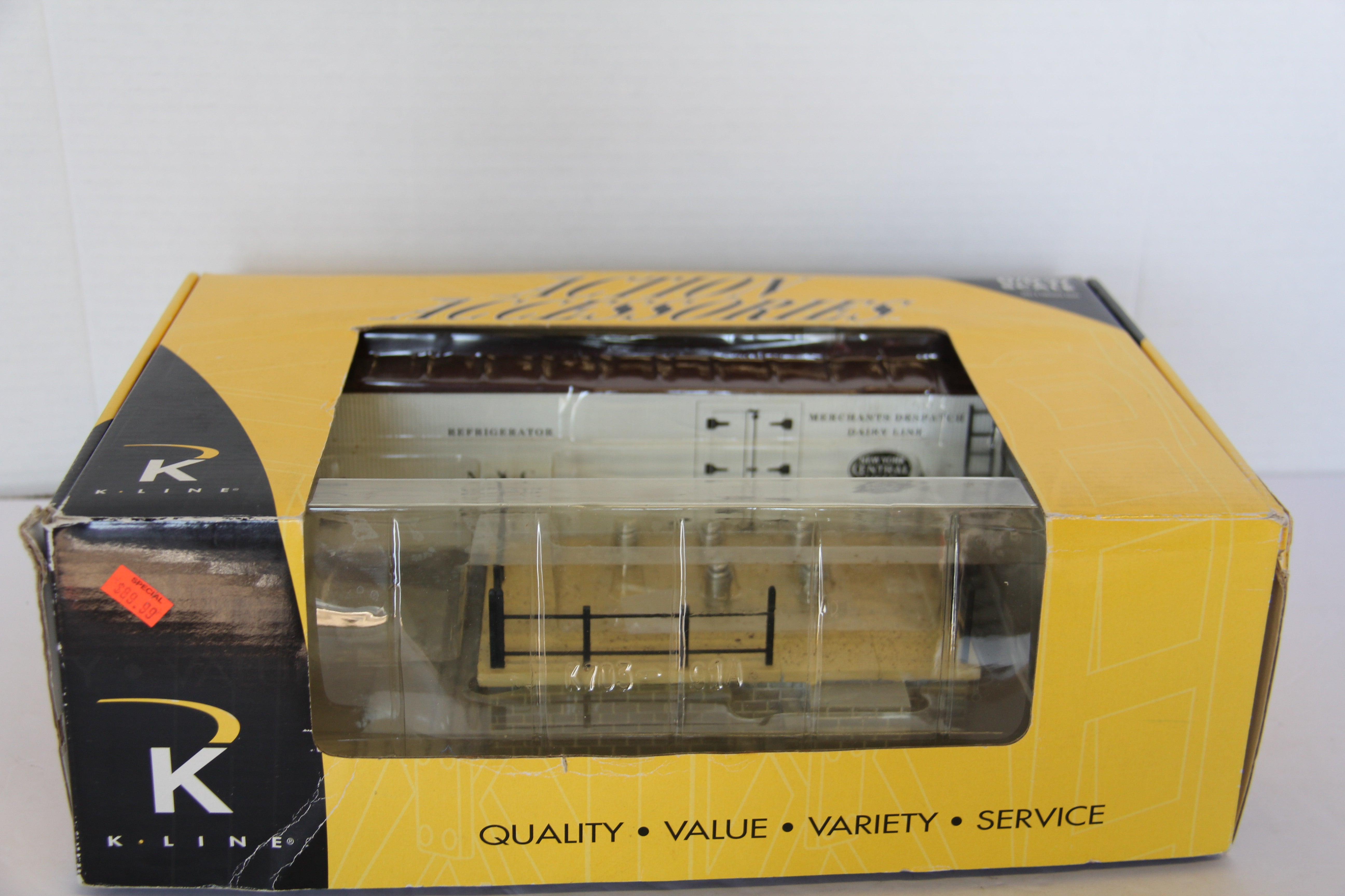 K Line by Lionel 6-21448 New York Central Operating Milk Car w/ Unloading Platform-Second hand-M7663