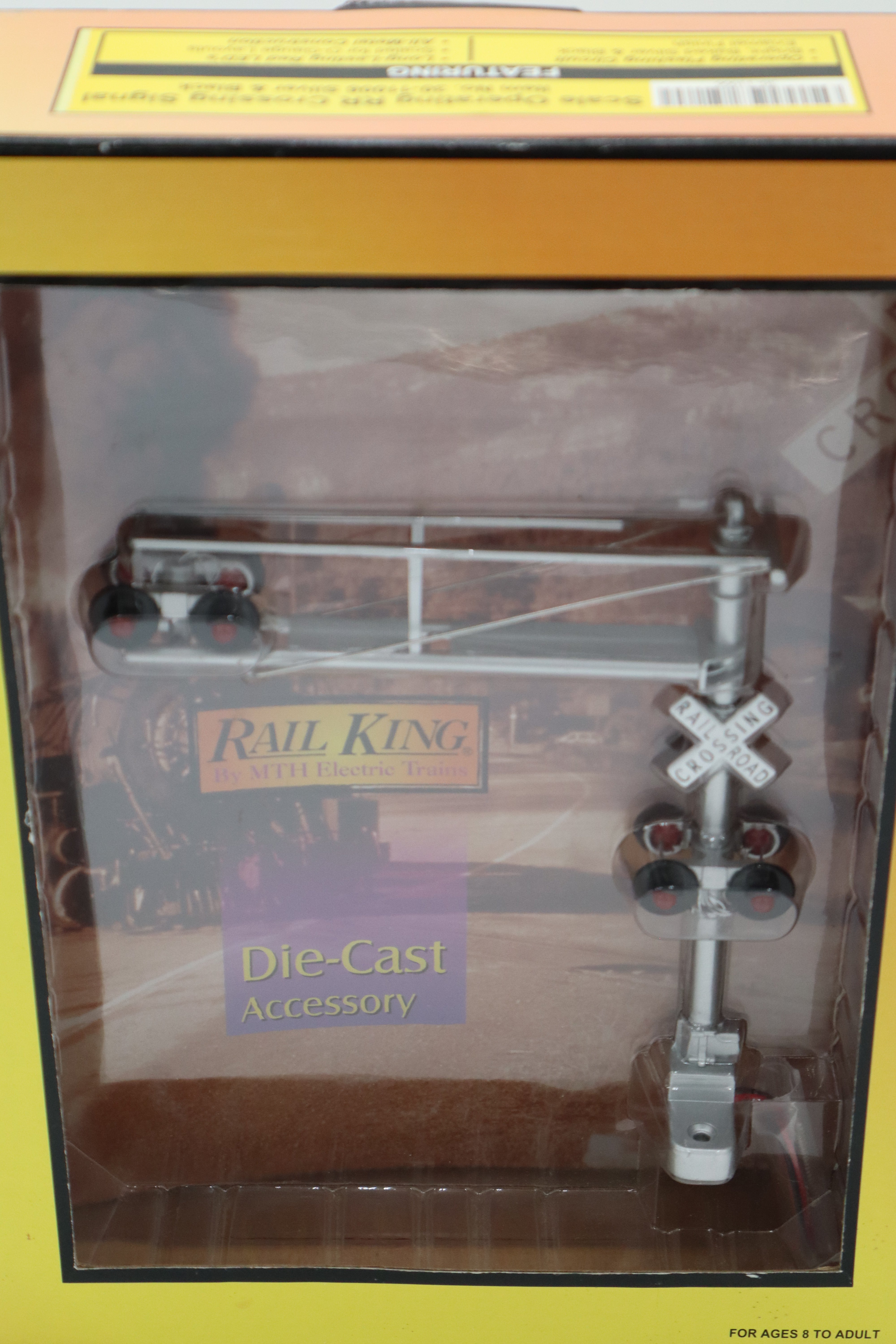 Rail King 30-11006 Scale Operating RR Crossing Signal Silver & Black-Second hand-M8375