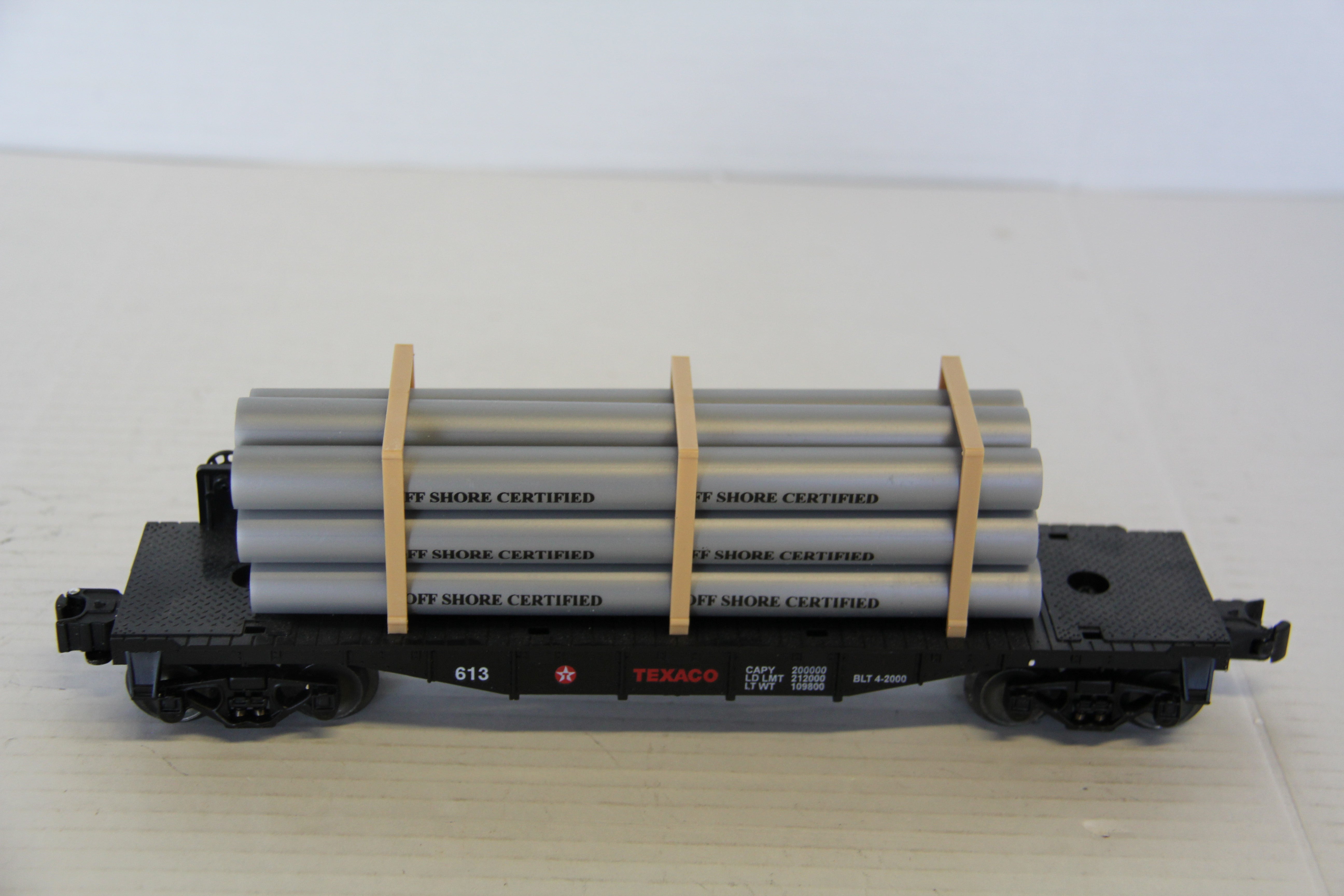 Geller Toy Trains Texaco Flatcar #613 w/ Pipe Load-Second hand-M7282