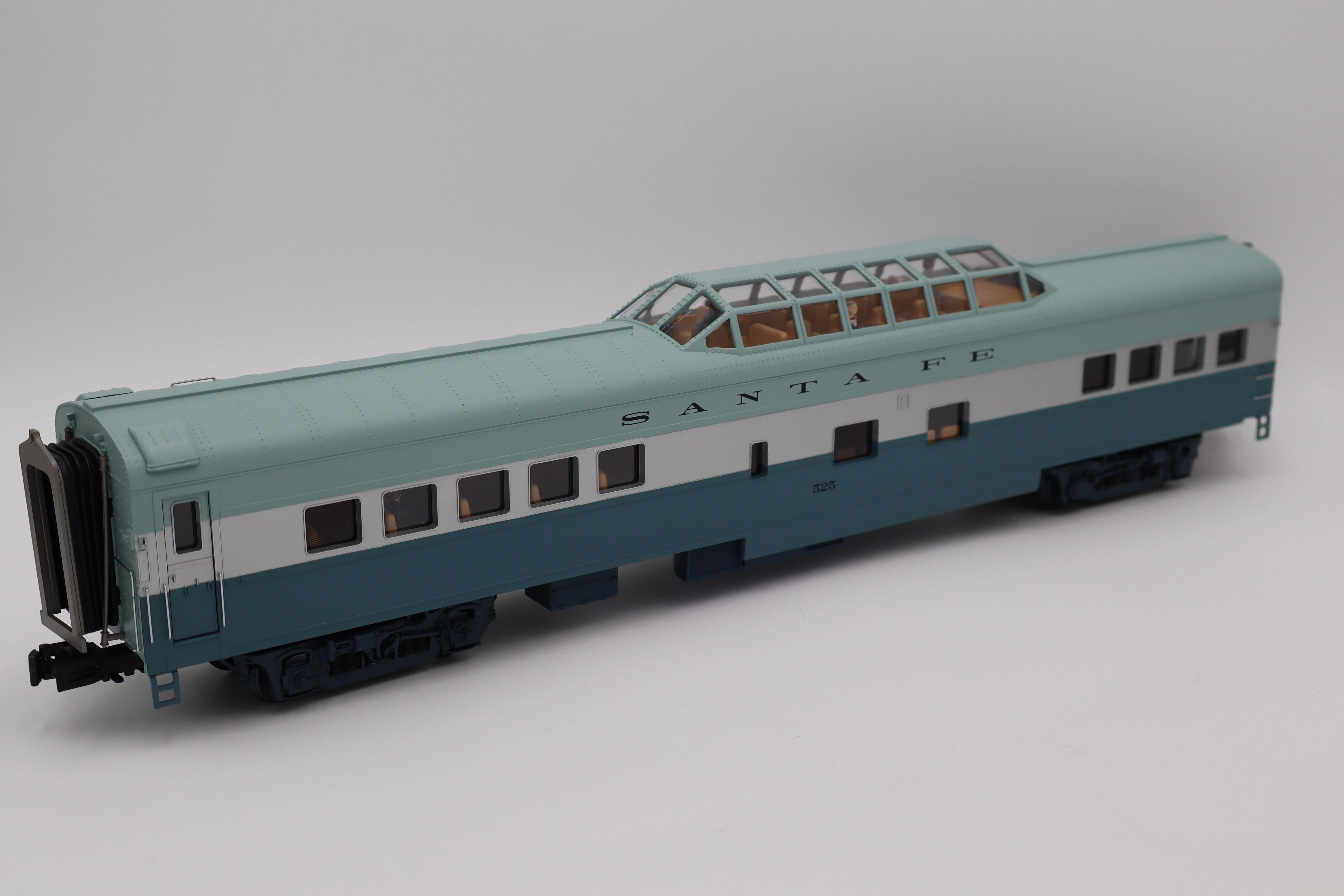 MTH 20-3435-1 Santa Fe 464 Blue Goose Hudson Steam Engine & MTH Santa Fe (Blue Goose) 70' Streamlined Passenger 6 Car Set-Second hand-M8382