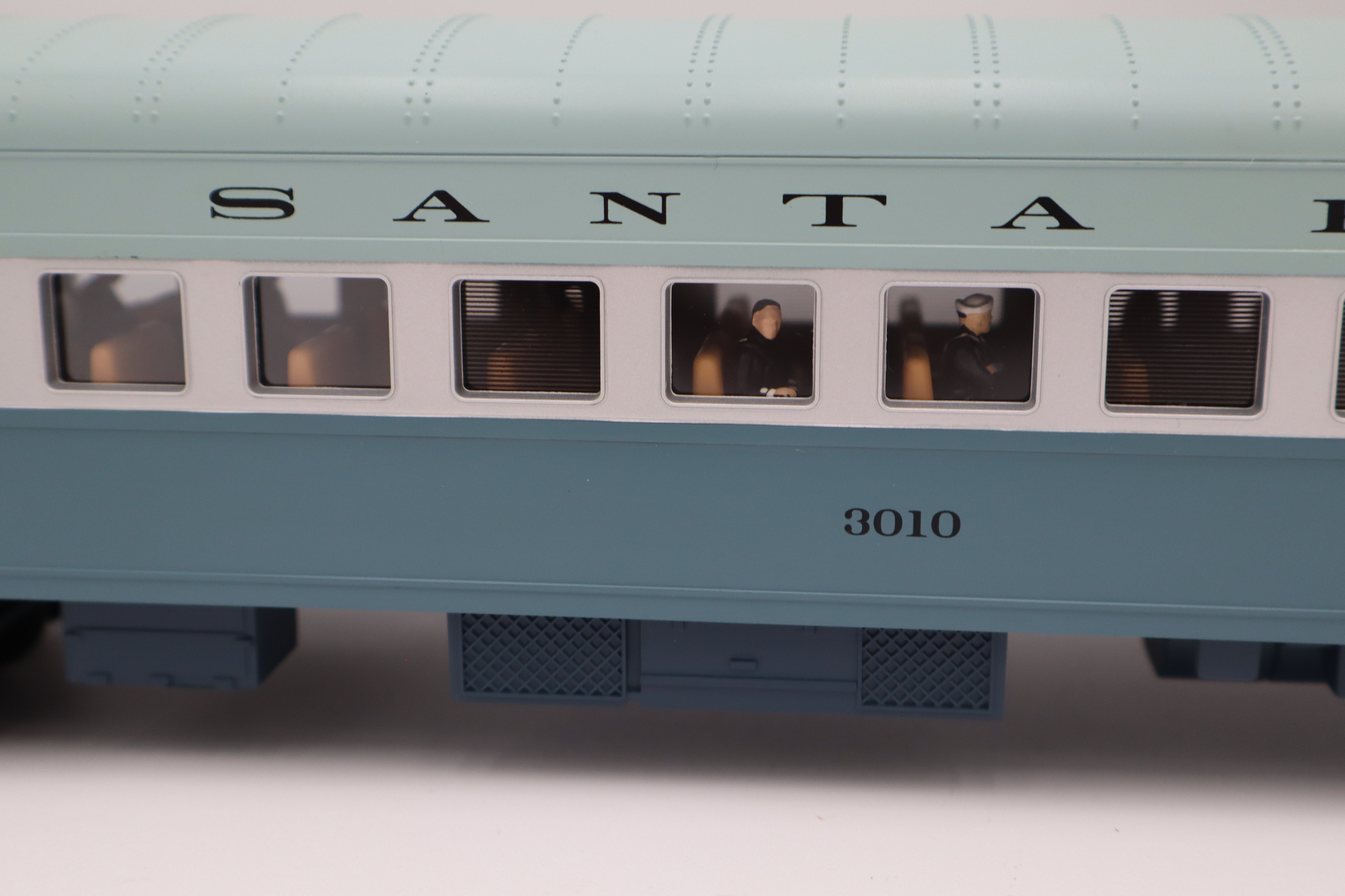 MTH 20-3435-1 Santa Fe 464 Blue Goose Hudson Steam Engine & MTH Santa Fe (Blue Goose) 70' Streamlined Passenger 6 Car Set-Second hand-M8382