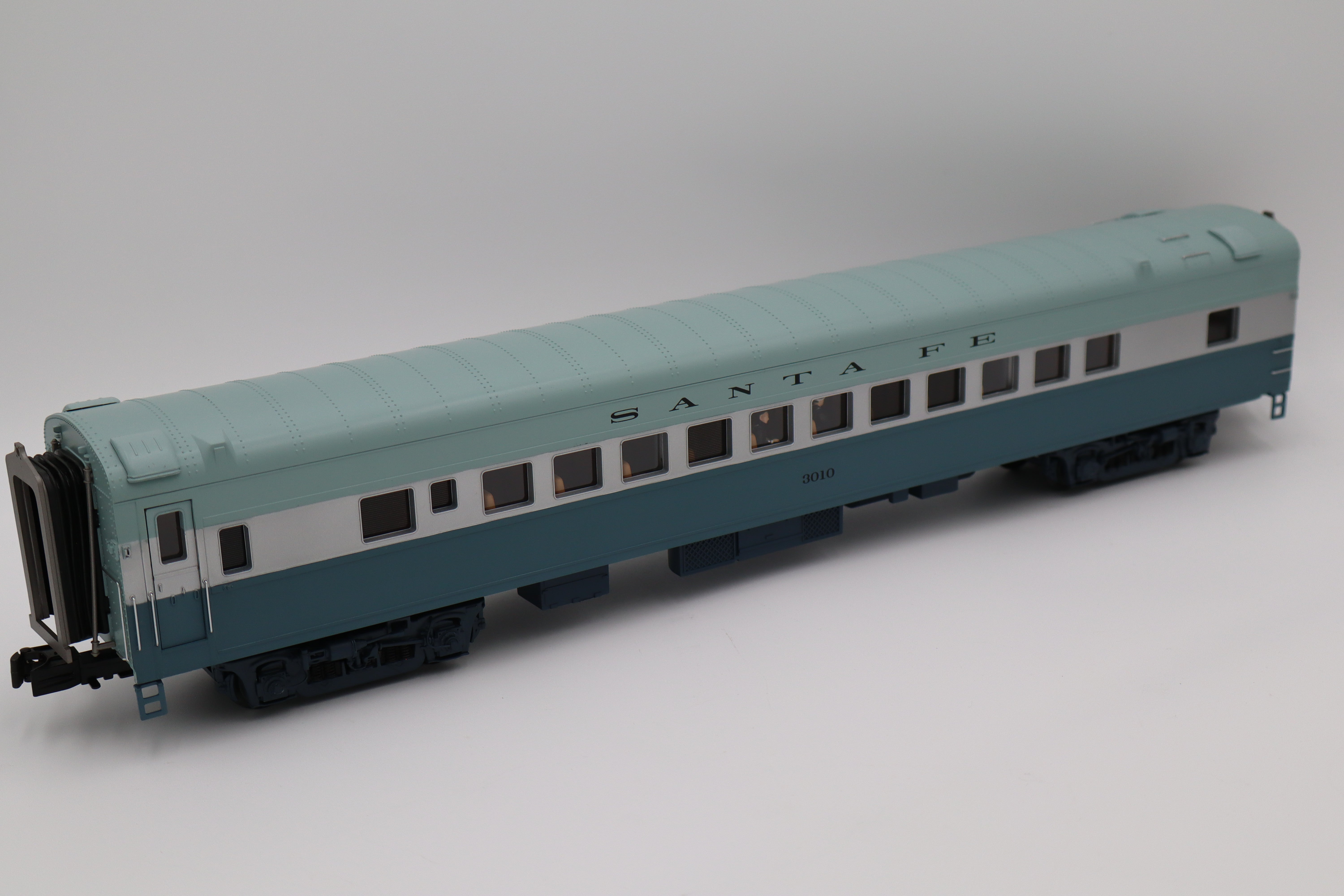 MTH 20-3435-1 Santa Fe 464 Blue Goose Hudson Steam Engine & MTH Santa Fe (Blue Goose) 70' Streamlined Passenger 6 Car Set-Second hand-M8382