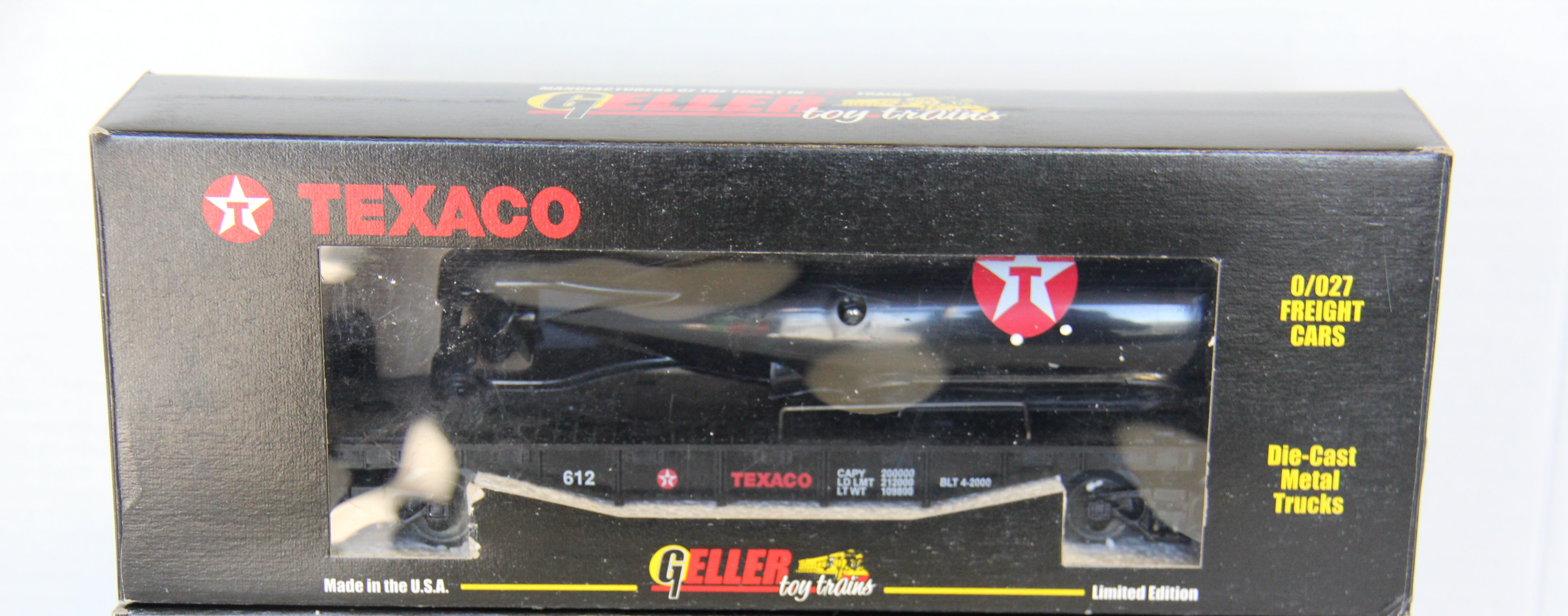 Geller Toy Trains Texaco Flatcar #612 w/ Submarine-Second hand-M7284