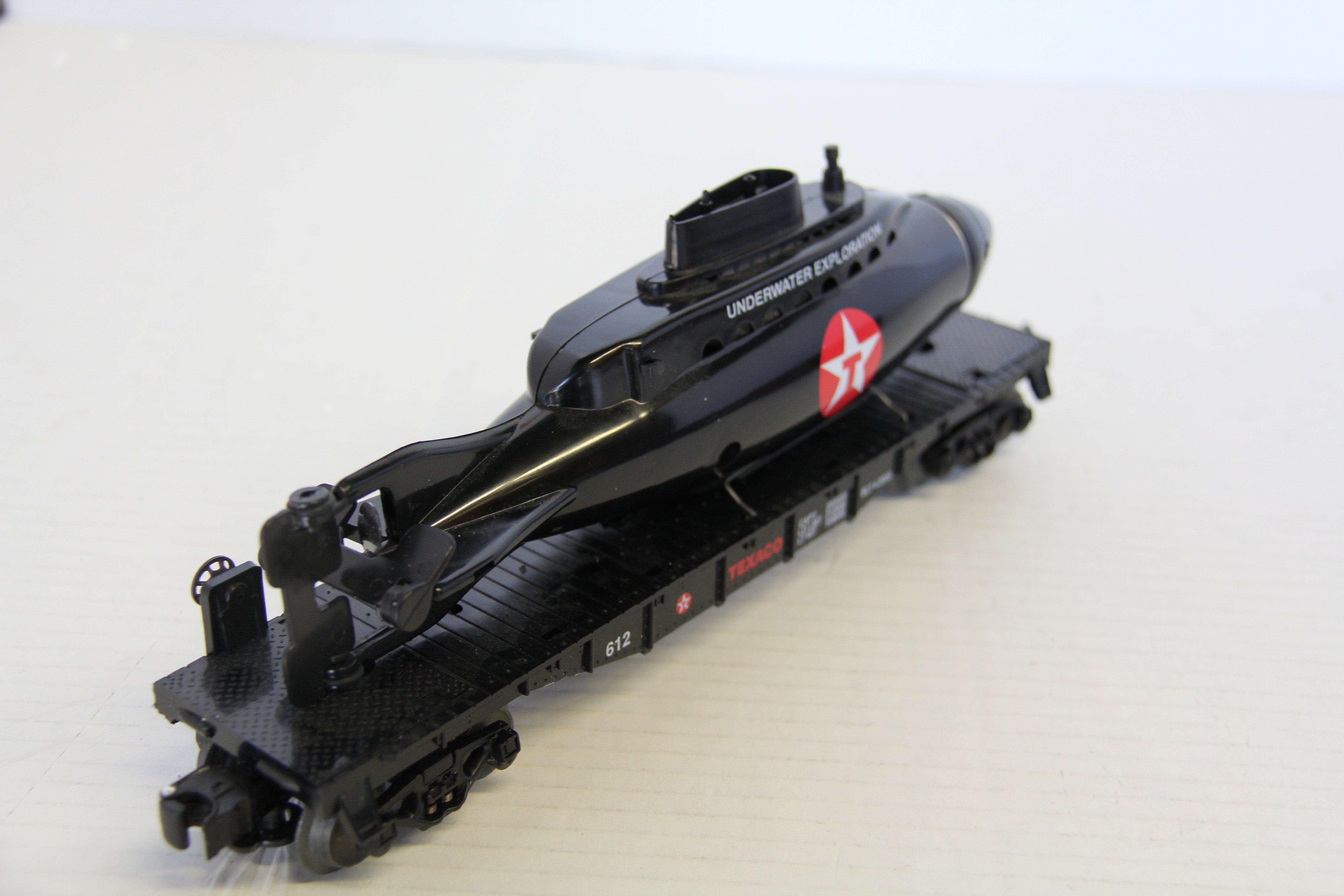 Geller Toy Trains Texaco Flatcar #612 w/ Submarine-Second hand-M7284