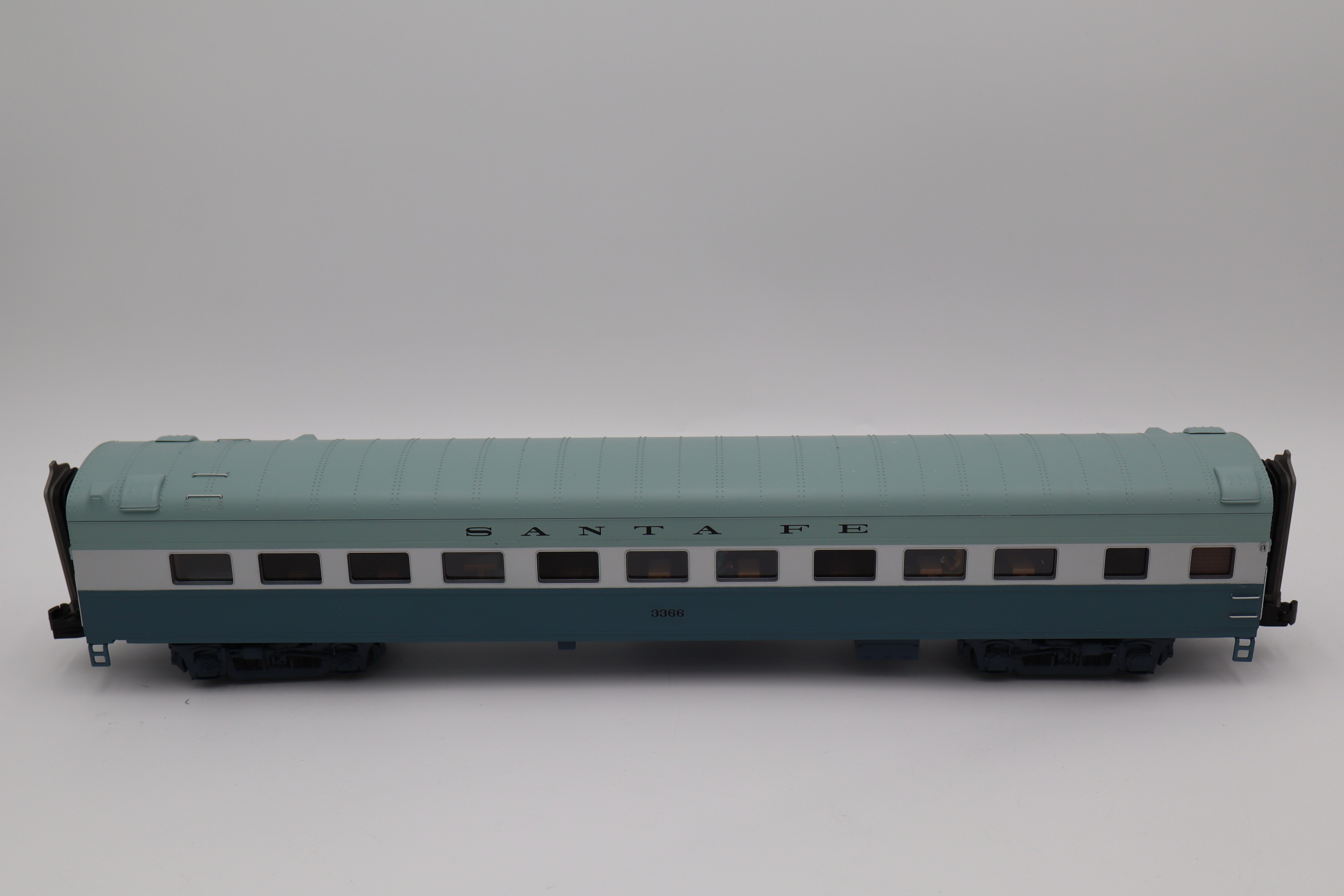 MTH 20-3435-1 Santa Fe 464 Blue Goose Hudson Steam Engine & MTH 20-66170 Santa Fe (Blue Goose) 70' Streamlined Passenger 2 Car Set-Second hand-M8382