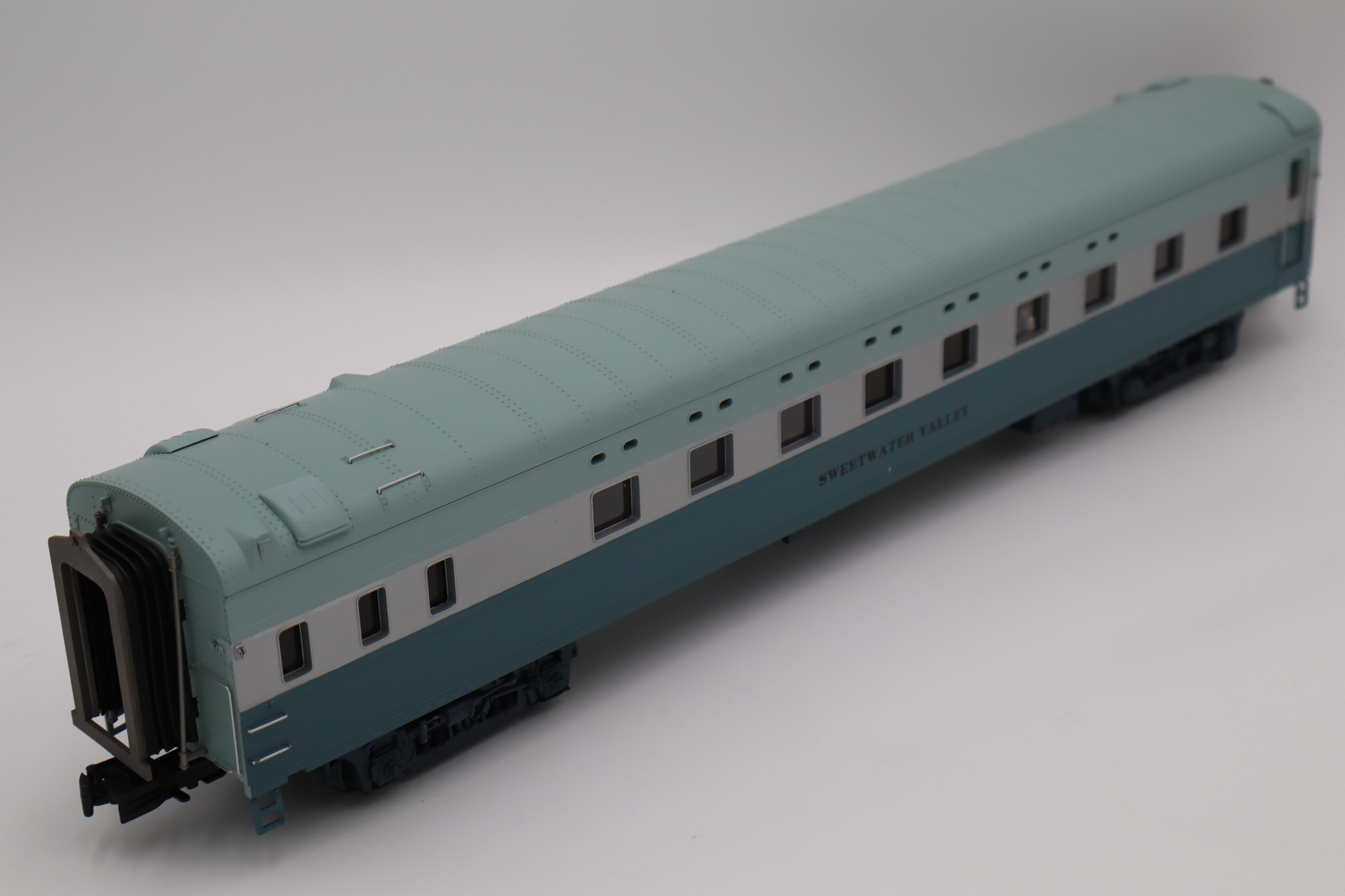 MTH 20-3435-1 Santa Fe 464 Blue Goose Hudson Steam Engine & MTH 20-66170 Santa Fe (Blue Goose) 70' Streamlined Passenger 2 Car Set-Second hand-M8382