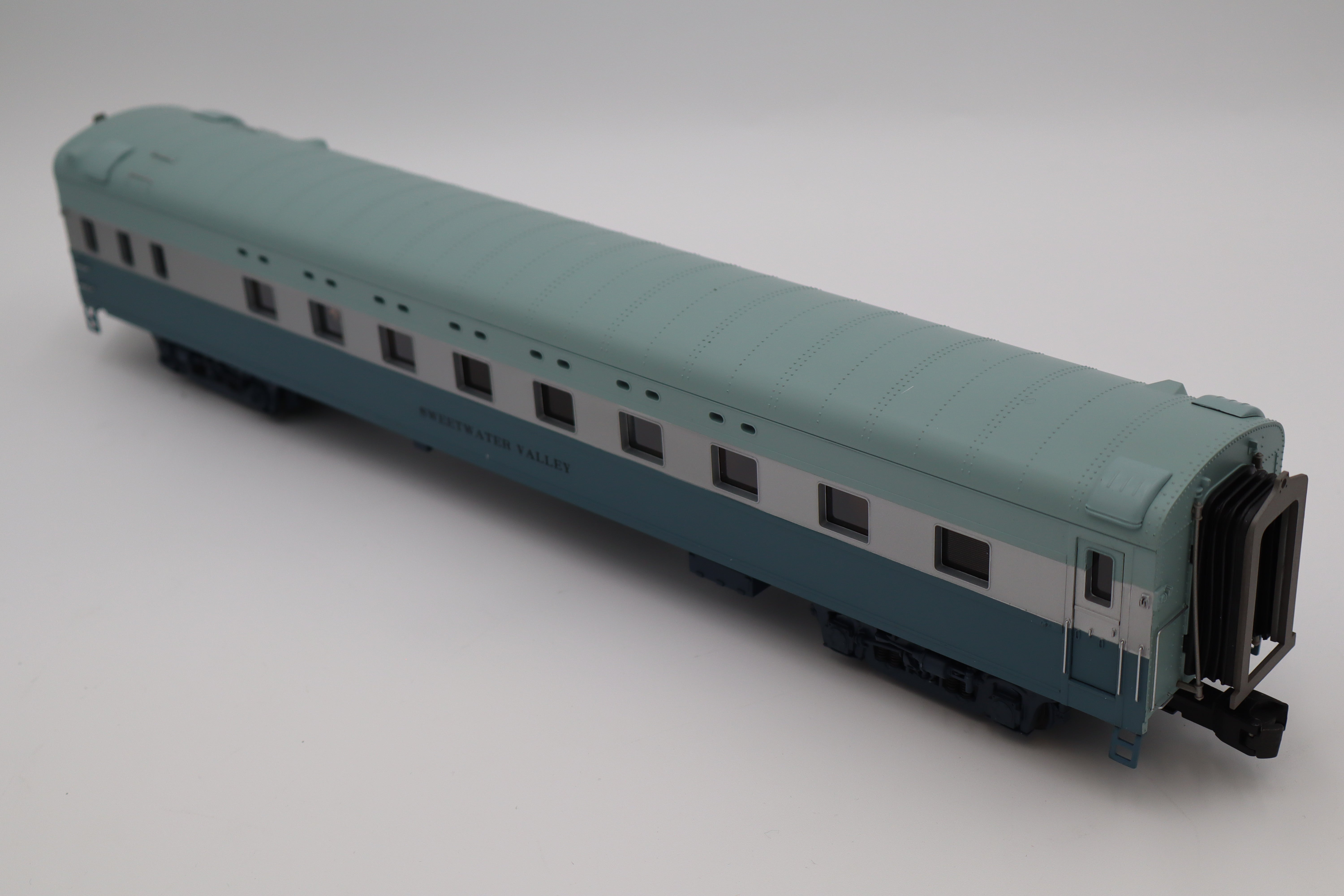 MTH 20-3435-1 Santa Fe 464 Blue Goose Hudson Steam Engine & MTH 20-66170 Santa Fe (Blue Goose) 70' Streamlined Passenger 2 Car Set-Second hand-M8382
