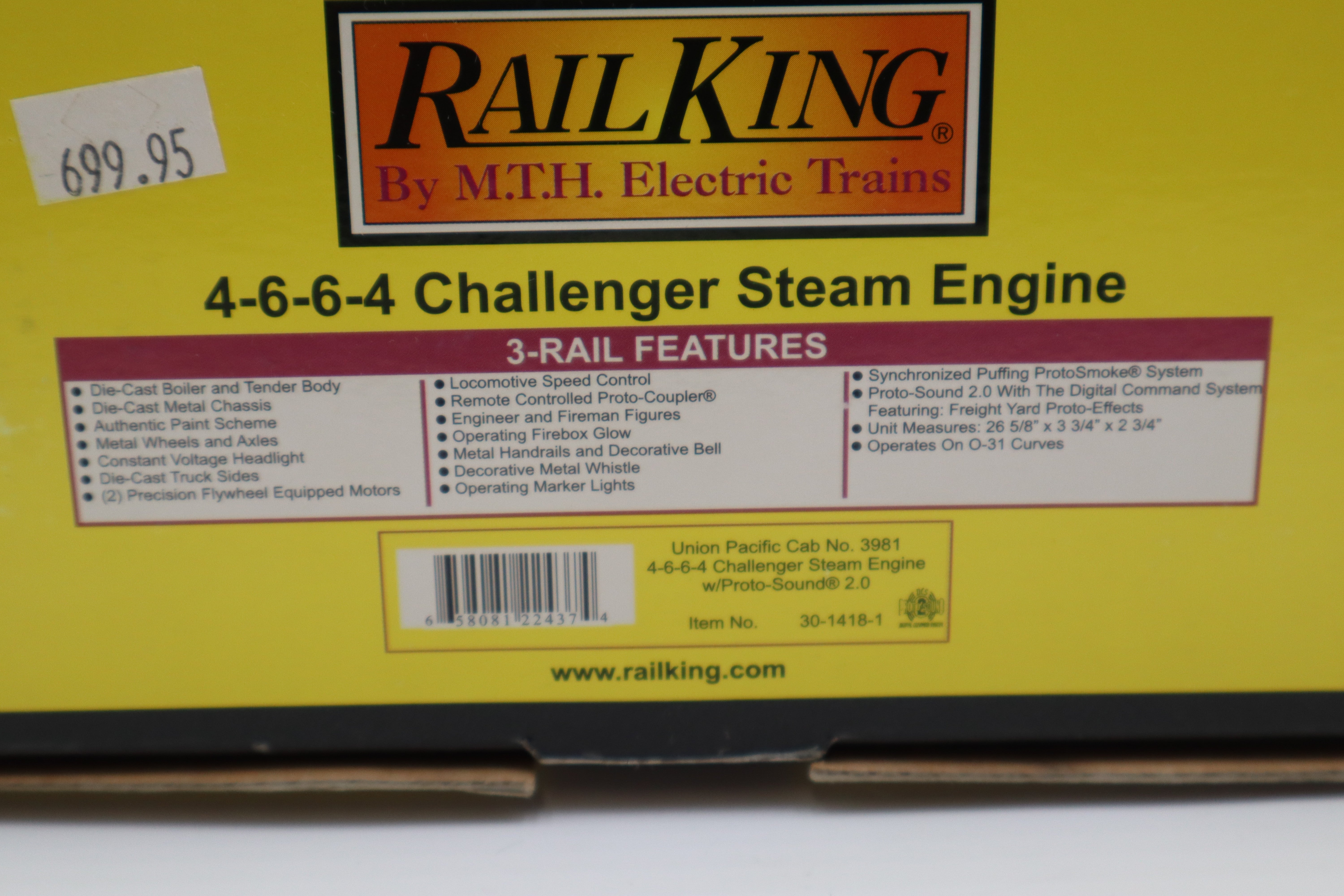 Rail King 30-1418-1 Union Pacific 4-6-6-4 Challenger-Second hand-M8527