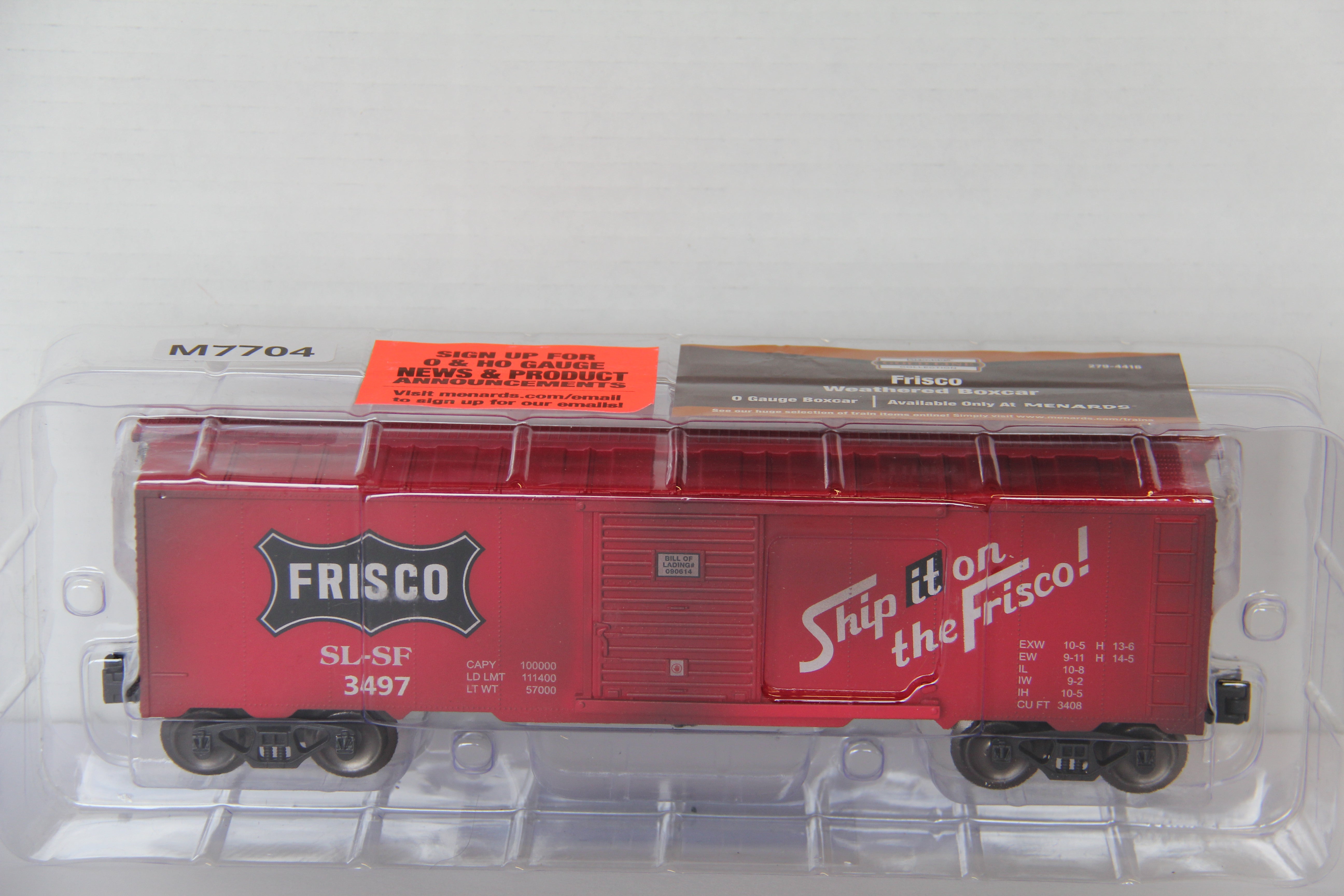 Menards #279-4416 Frisco Weathered Boxcar-Second hand-M7704