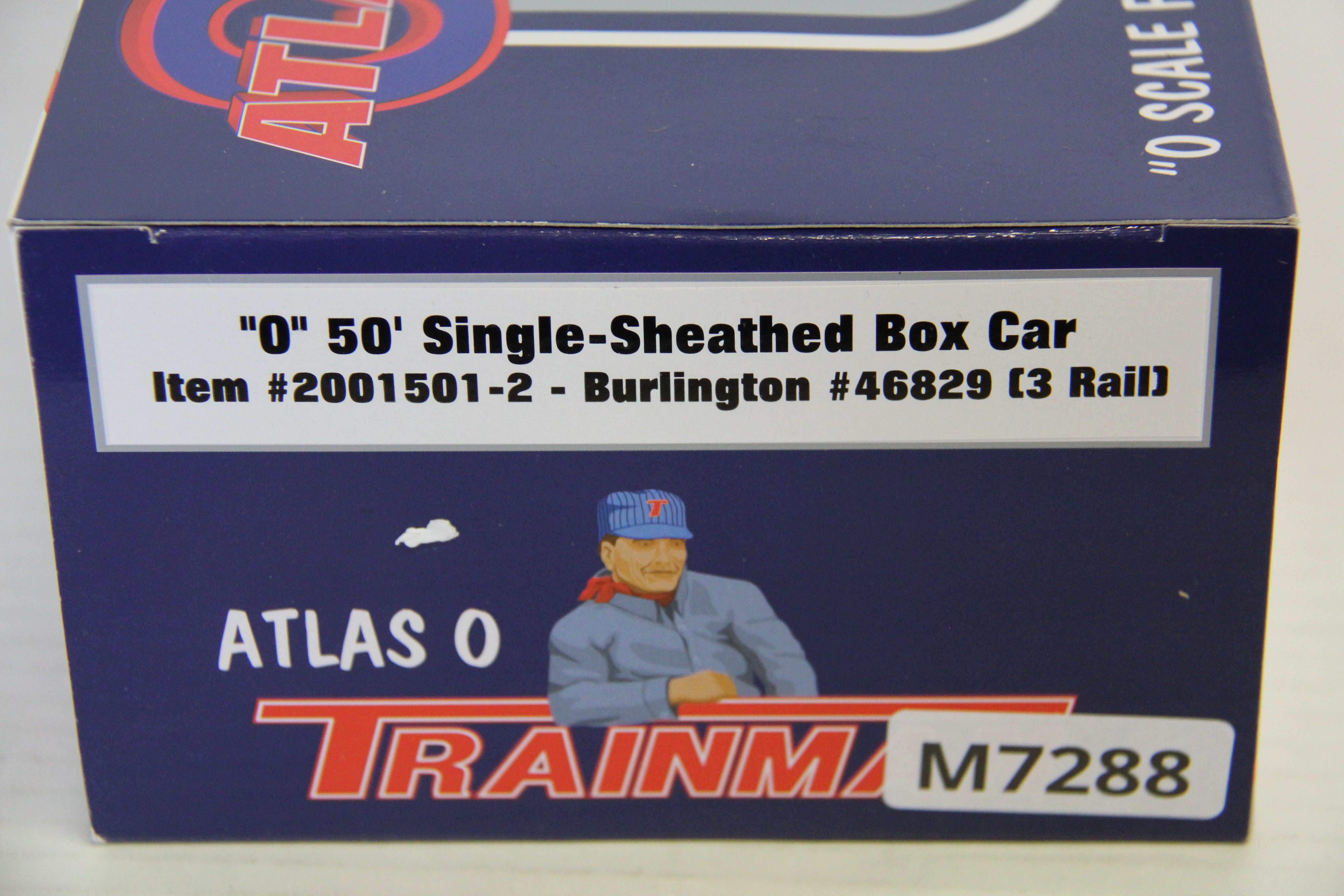 Atlas Trainman #2001501-2 Burlington #46829 50' Single Sheathed Box Car-Second hand-M7288