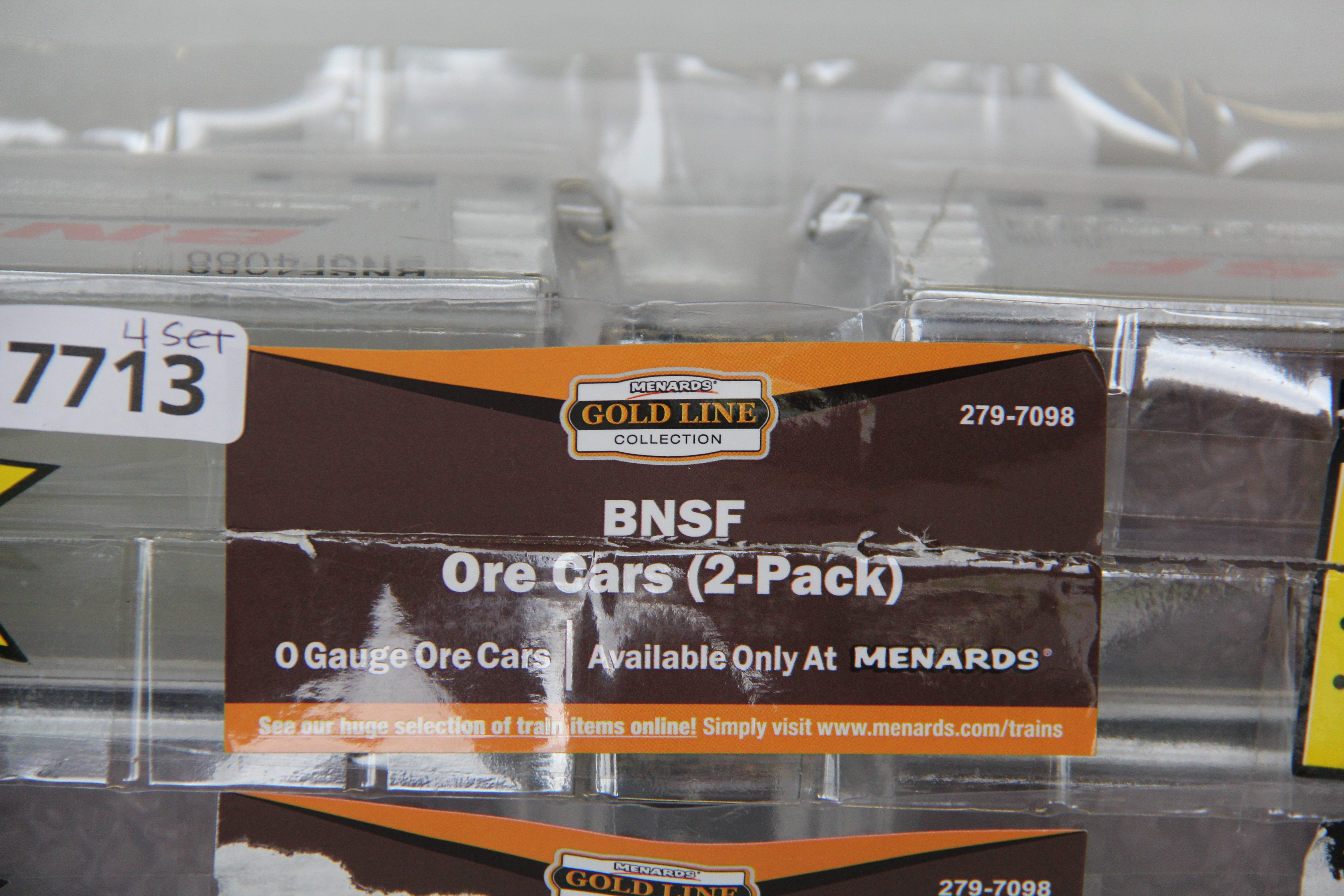 Menards #279-7098 BNSF Ore Cars- 4087 & 4088, 3409 & 3410-Second hand-M7713