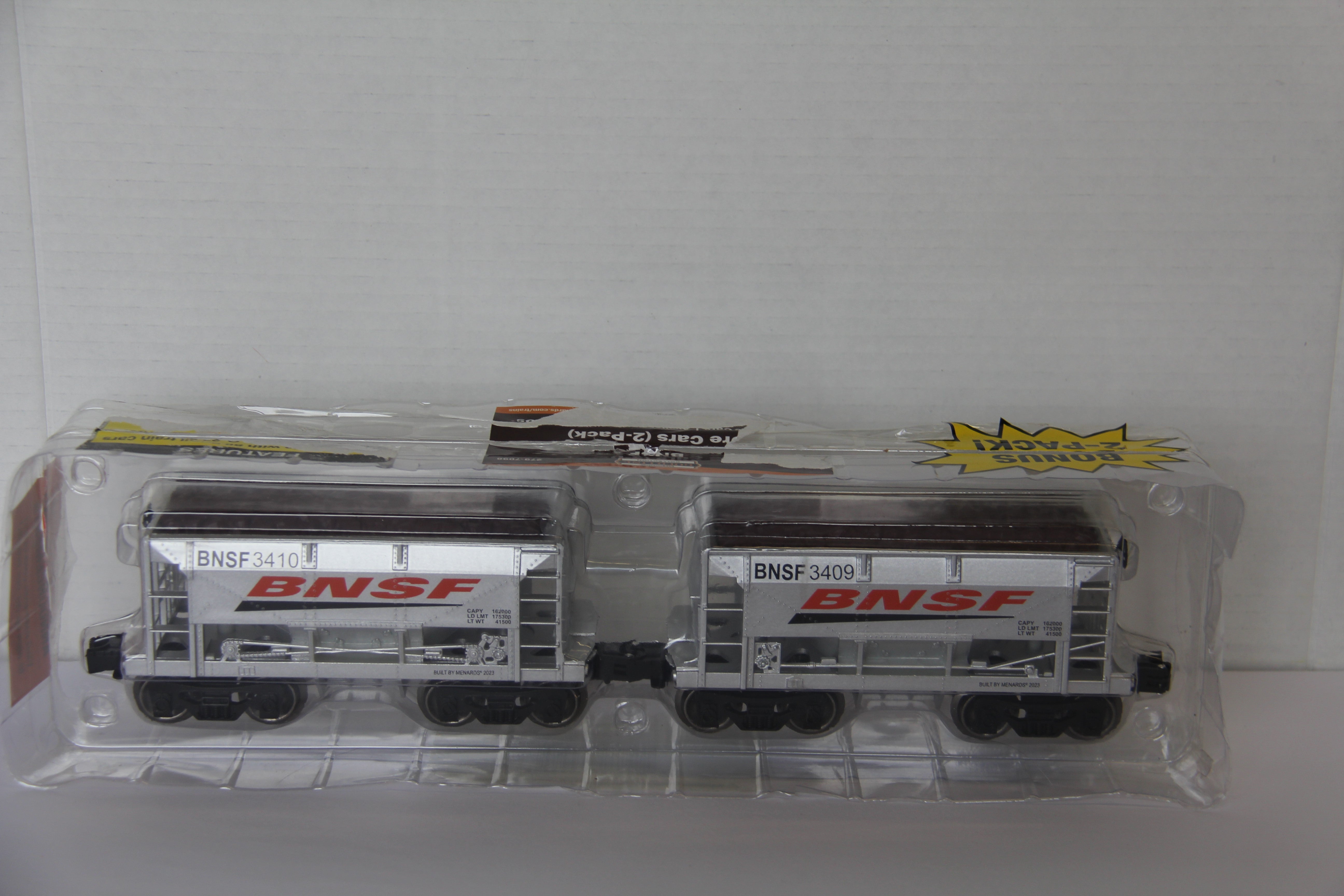 Menards #279-7098 BNSF Ore Cars- 4087 & 4088, 3409 & 3410-Second hand-M7713