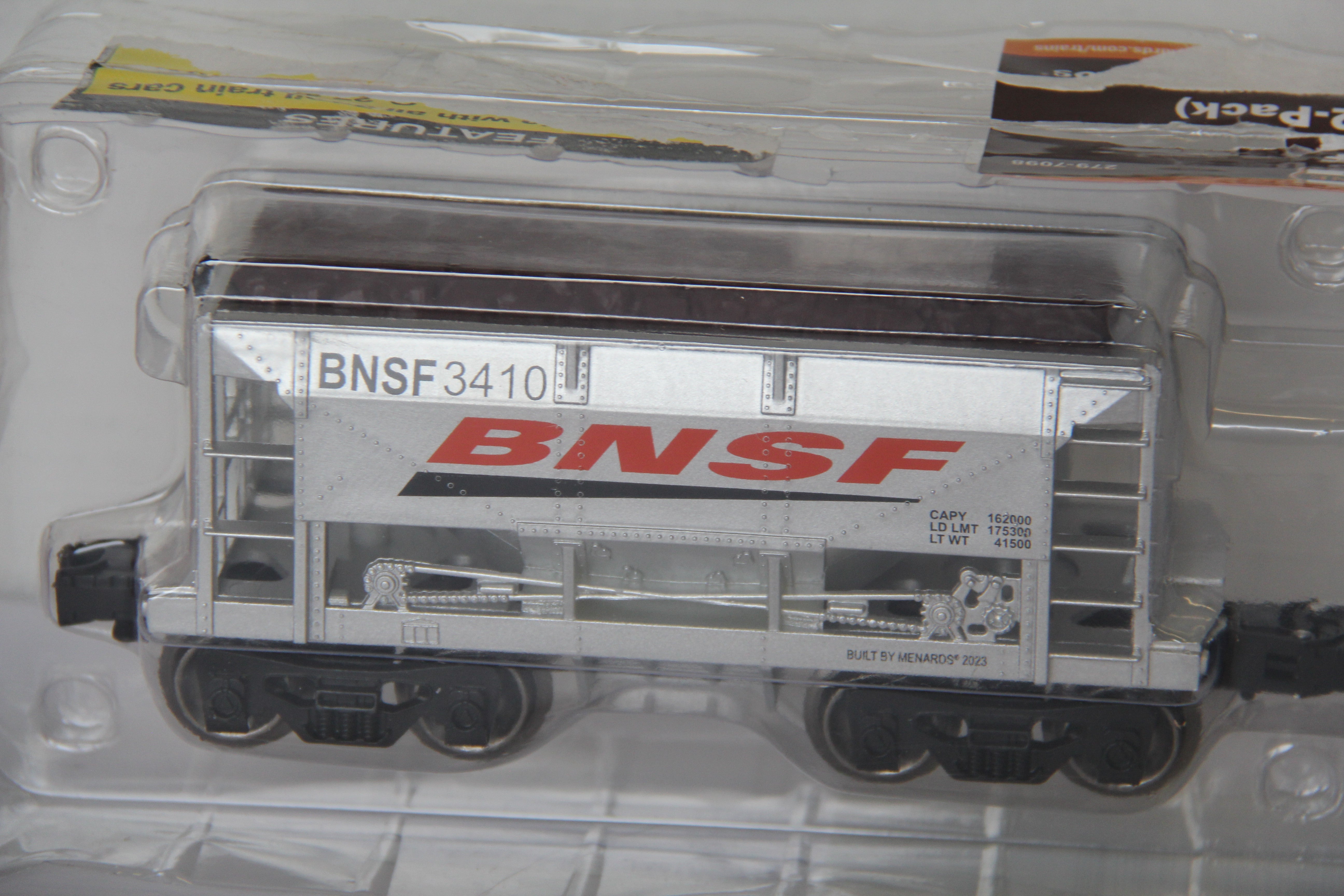Menards #279-7098 BNSF Ore Cars- 4087 & 4088, 3409 & 3410-Second hand-M7713