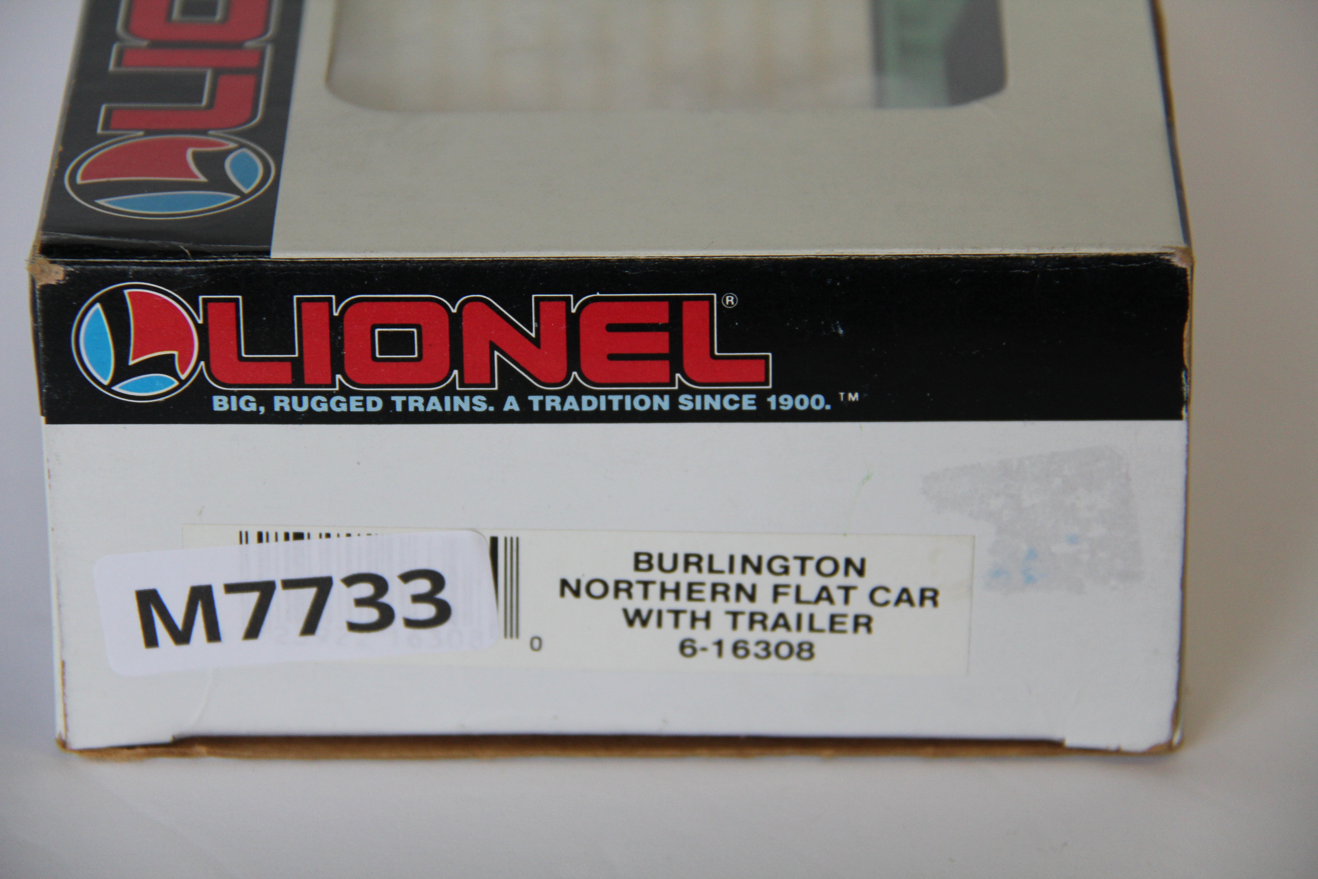Lionel 6-16308 Burlington Northern  Flat Car w/ Trailer-Second hand-M7733