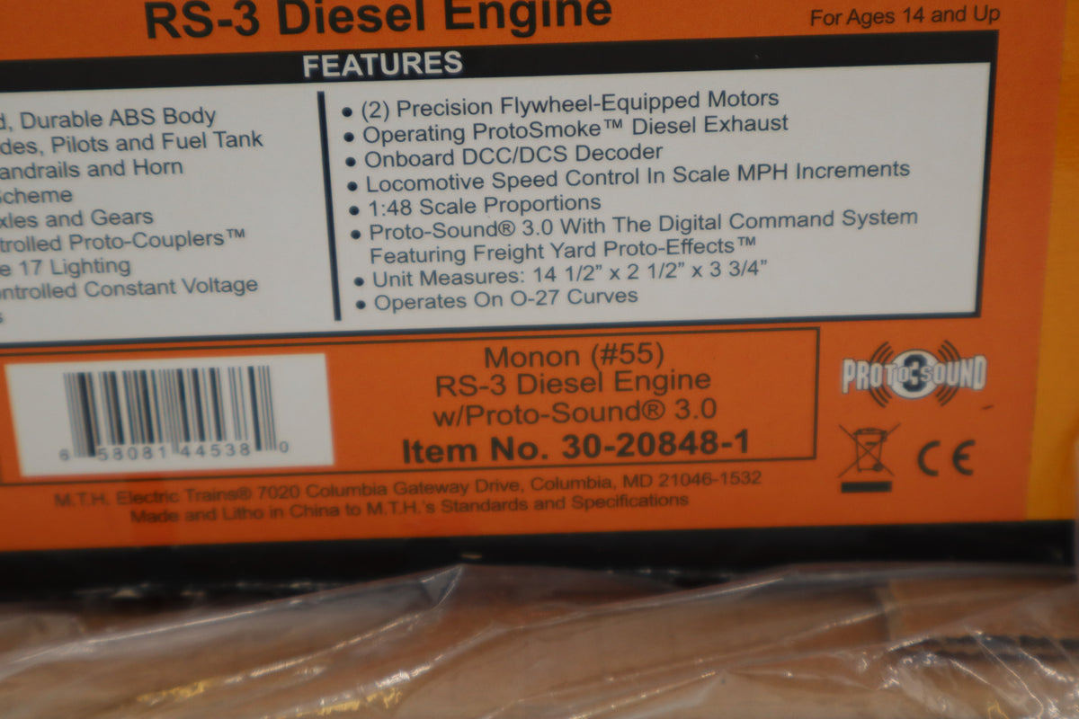 Rail King 30-20848-1 Monon #55 RS-3 Diesel Engine-Second hand-M8554