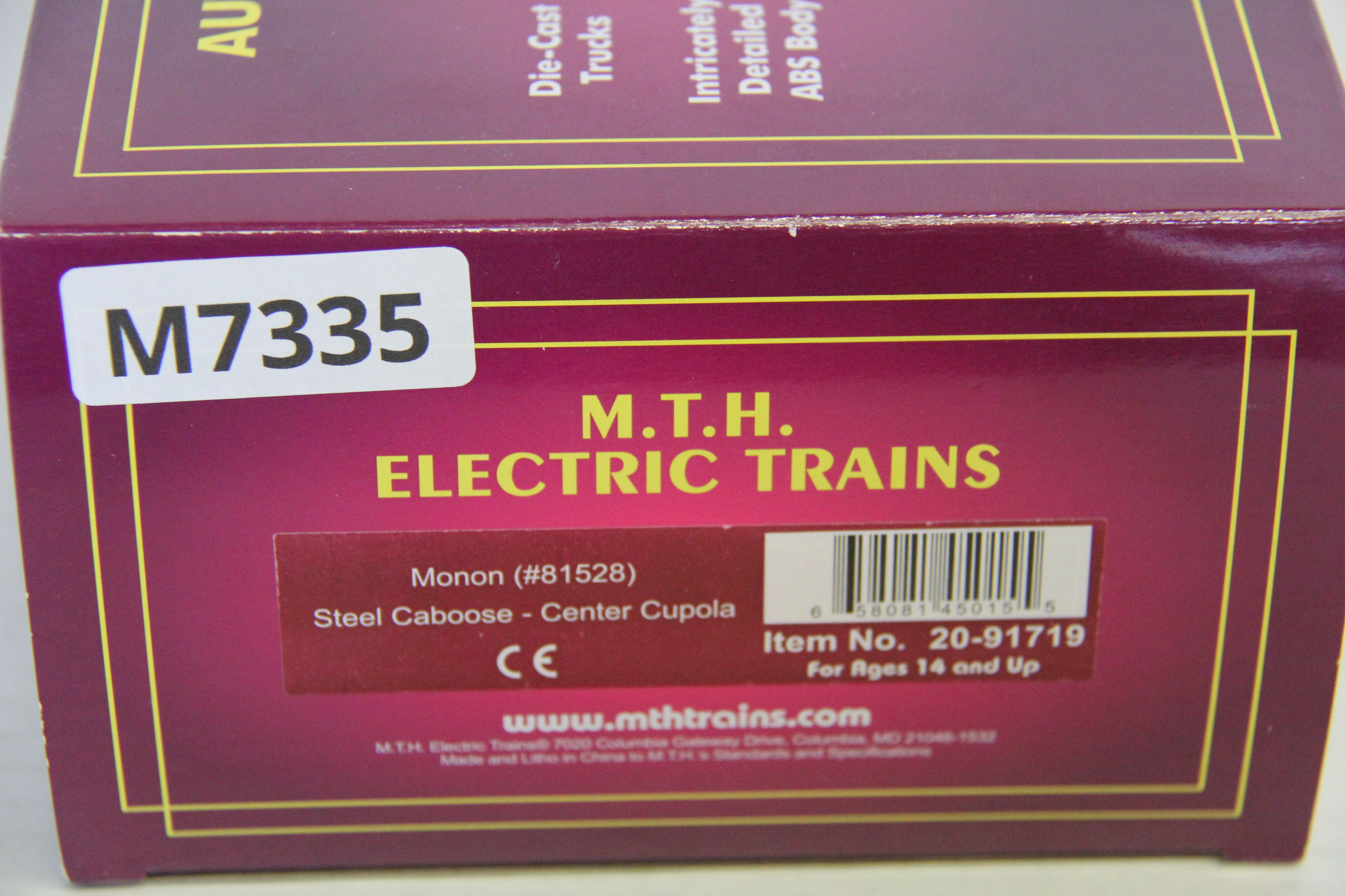 MTH 20-91719 Monon Steel Caboose -Center Cupola-Second hand-M7335