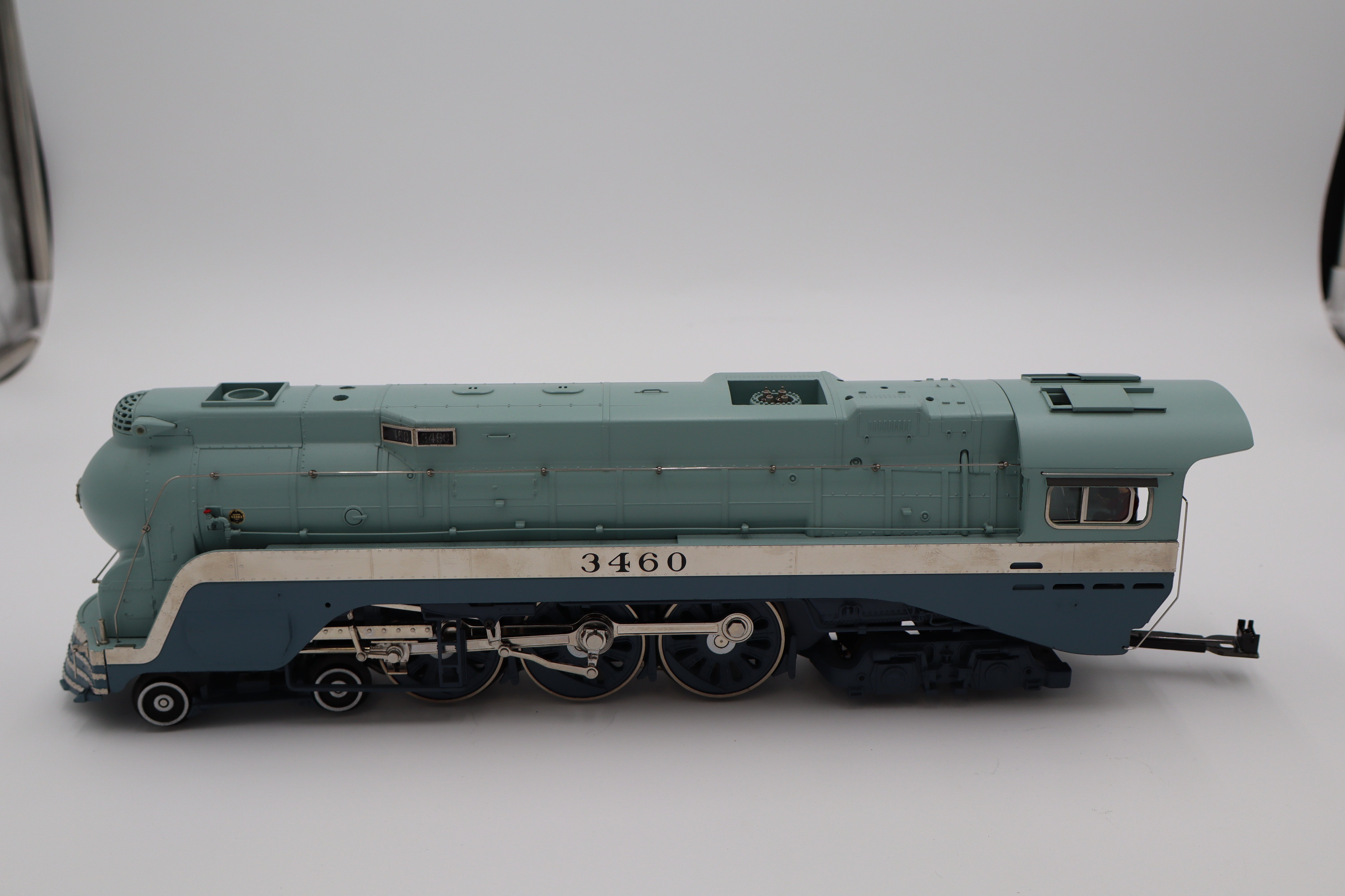 MTH 20-3435-1 Santa Fe 464 Blue Goose Hudson Steam Engine & MTH 20-66170 Santa Fe (Blue Goose) 70' Streamlined Passenger 2 Car Set-Second hand-M8382