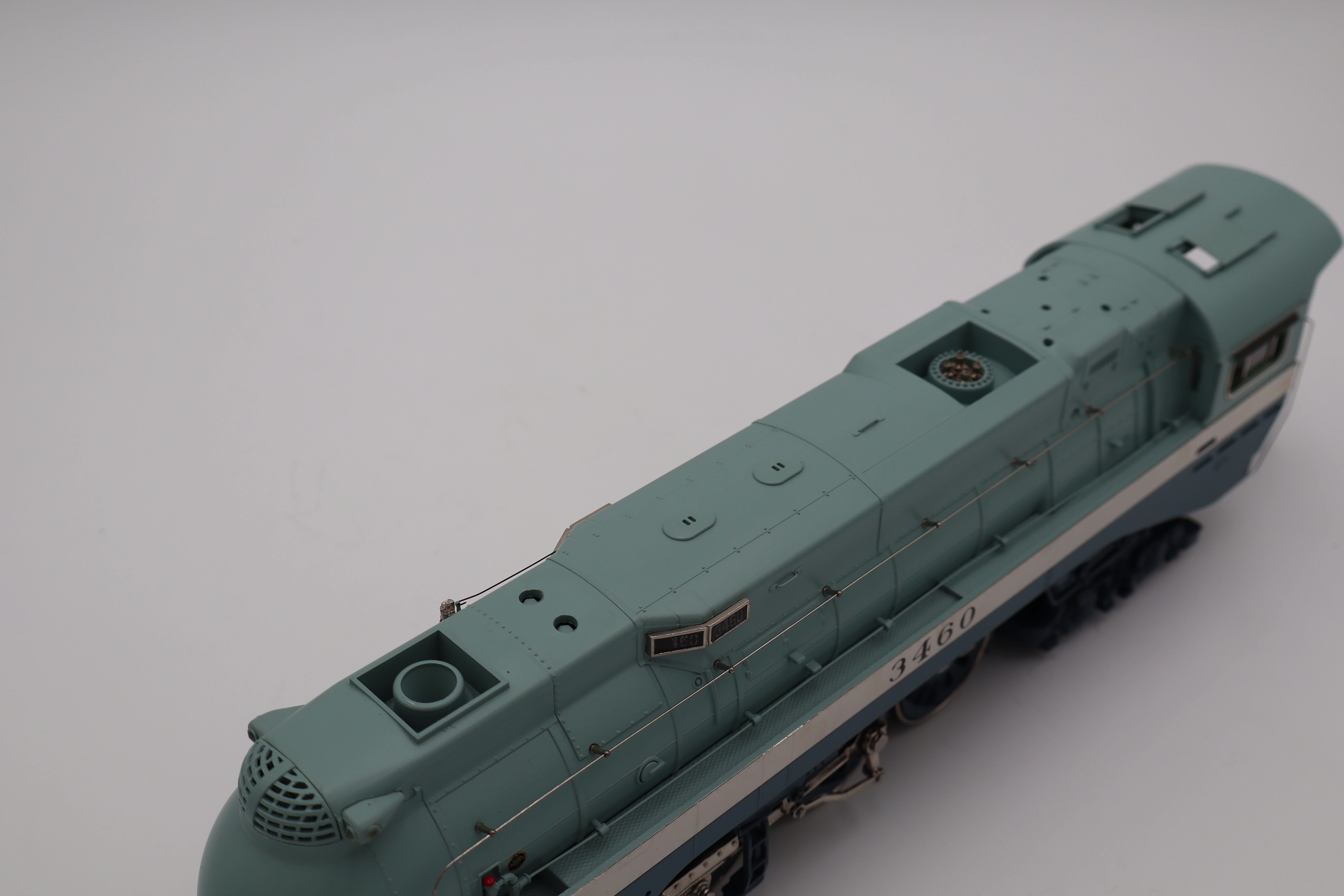 MTH 20-3435-1 Santa Fe 464 Blue Goose Hudson Steam Engine & MTH 20-66170 Santa Fe (Blue Goose) 70' Streamlined Passenger 2 Car Set-Second hand-M8382