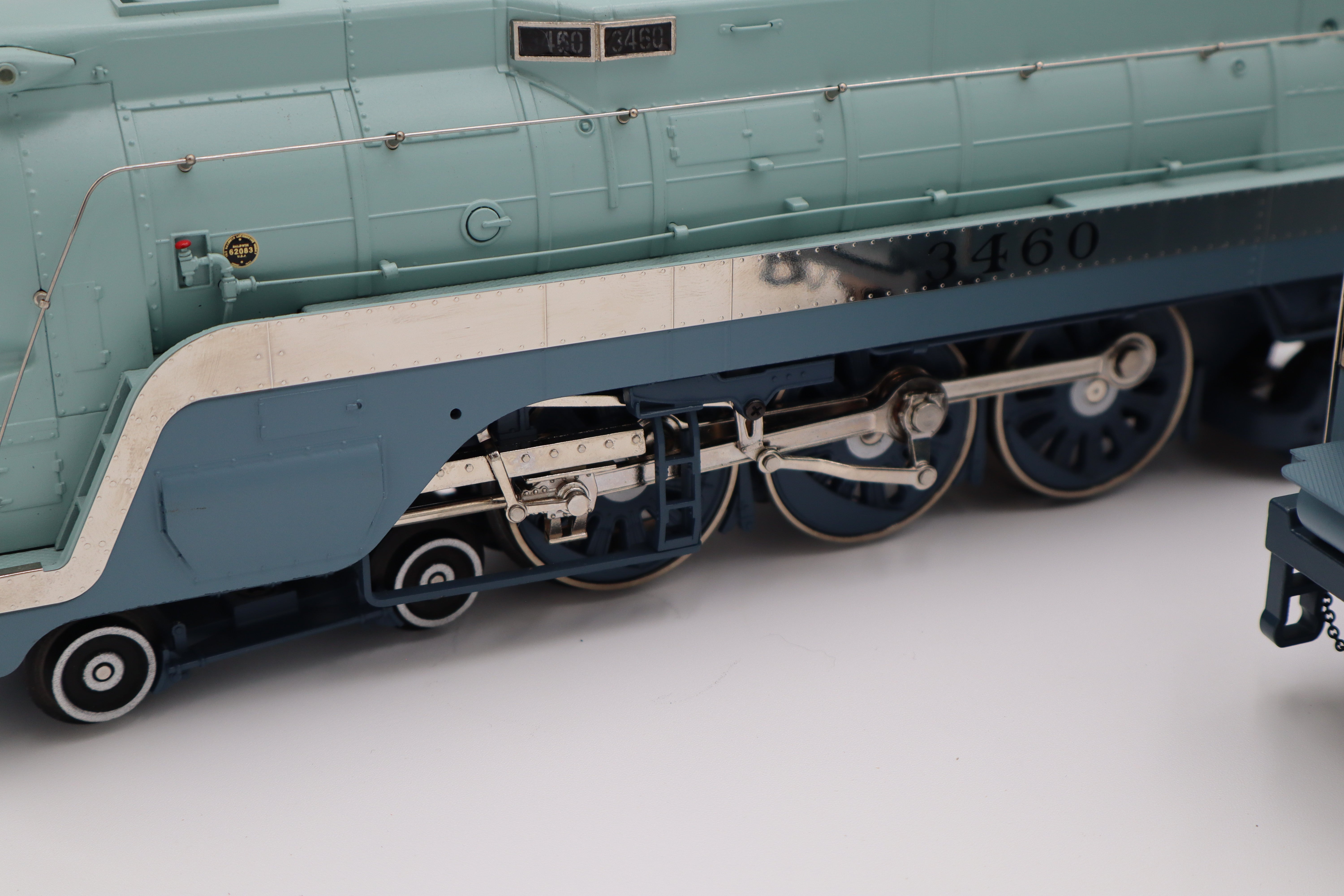 MTH 20-3435-1 Santa Fe 464 Blue Goose Hudson Steam Engine & MTH 20-66170 Santa Fe (Blue Goose) 70' Streamlined Passenger 2 Car Set-Second hand-M8382