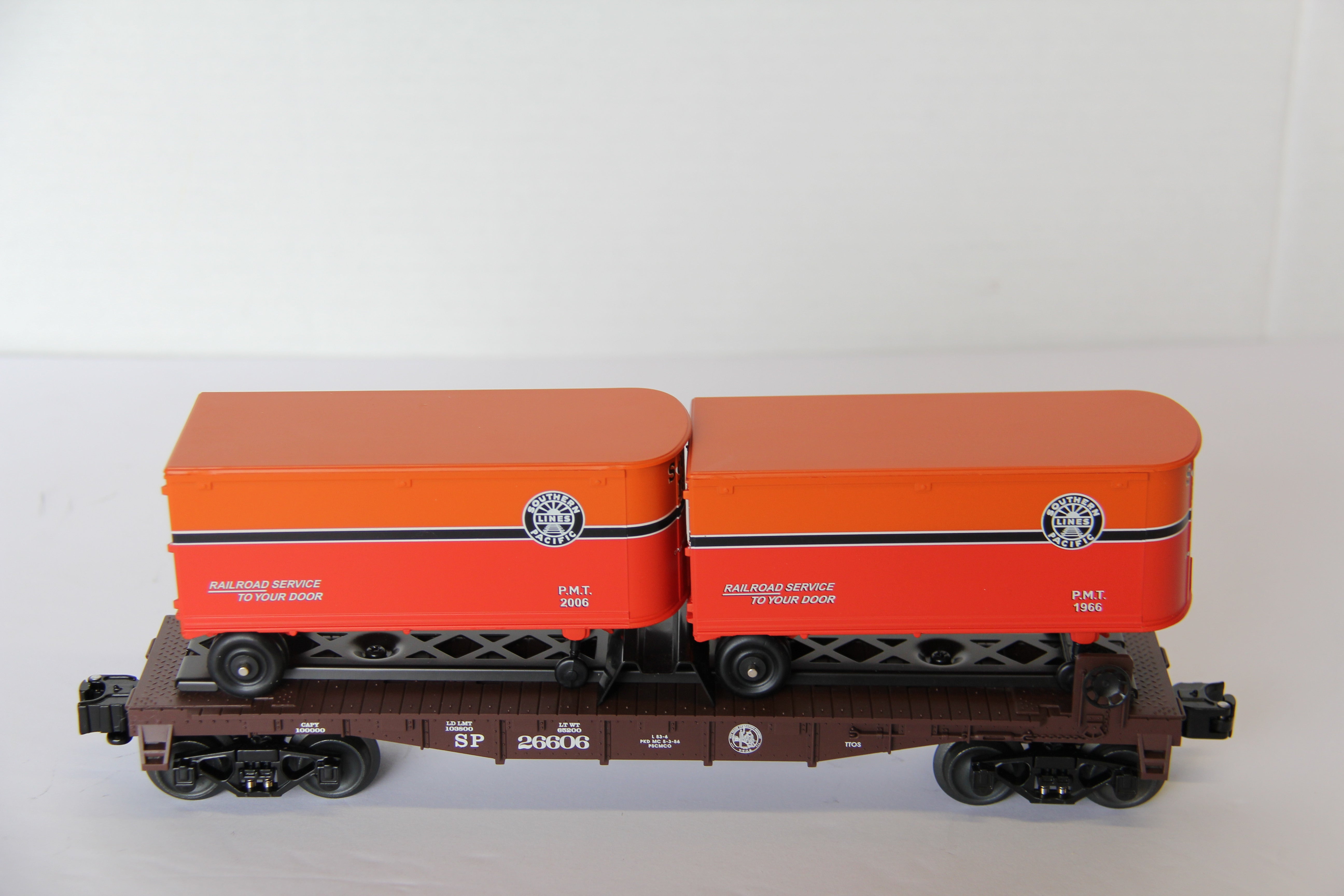2006 Lionel 6-52410 TTOS 0-27 Southern Pacific Flatcar w/ Trailers-Second hand-M7752