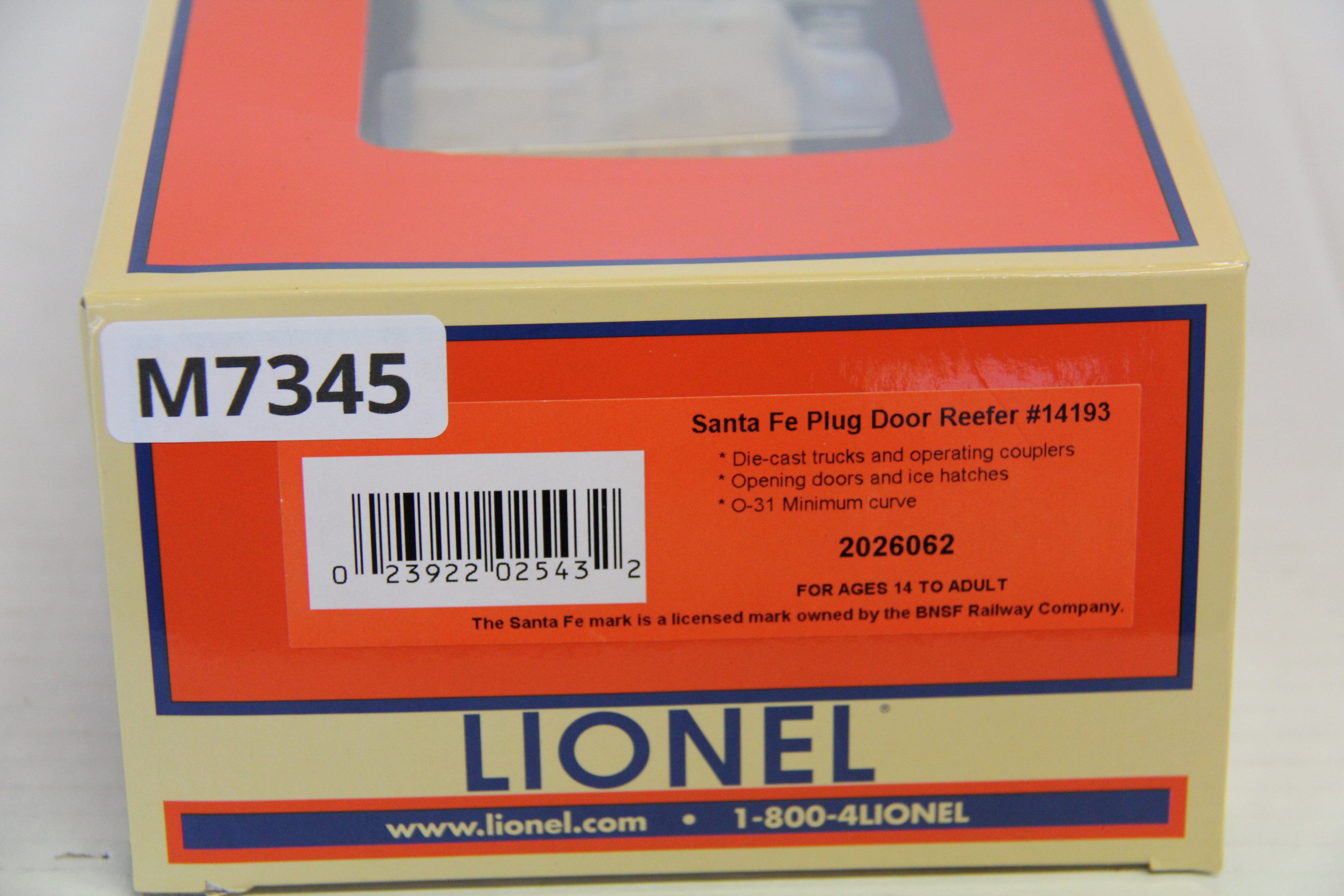 Lionel 2026062 Santa Fe Plug Door Reefer-Second hand-M7345