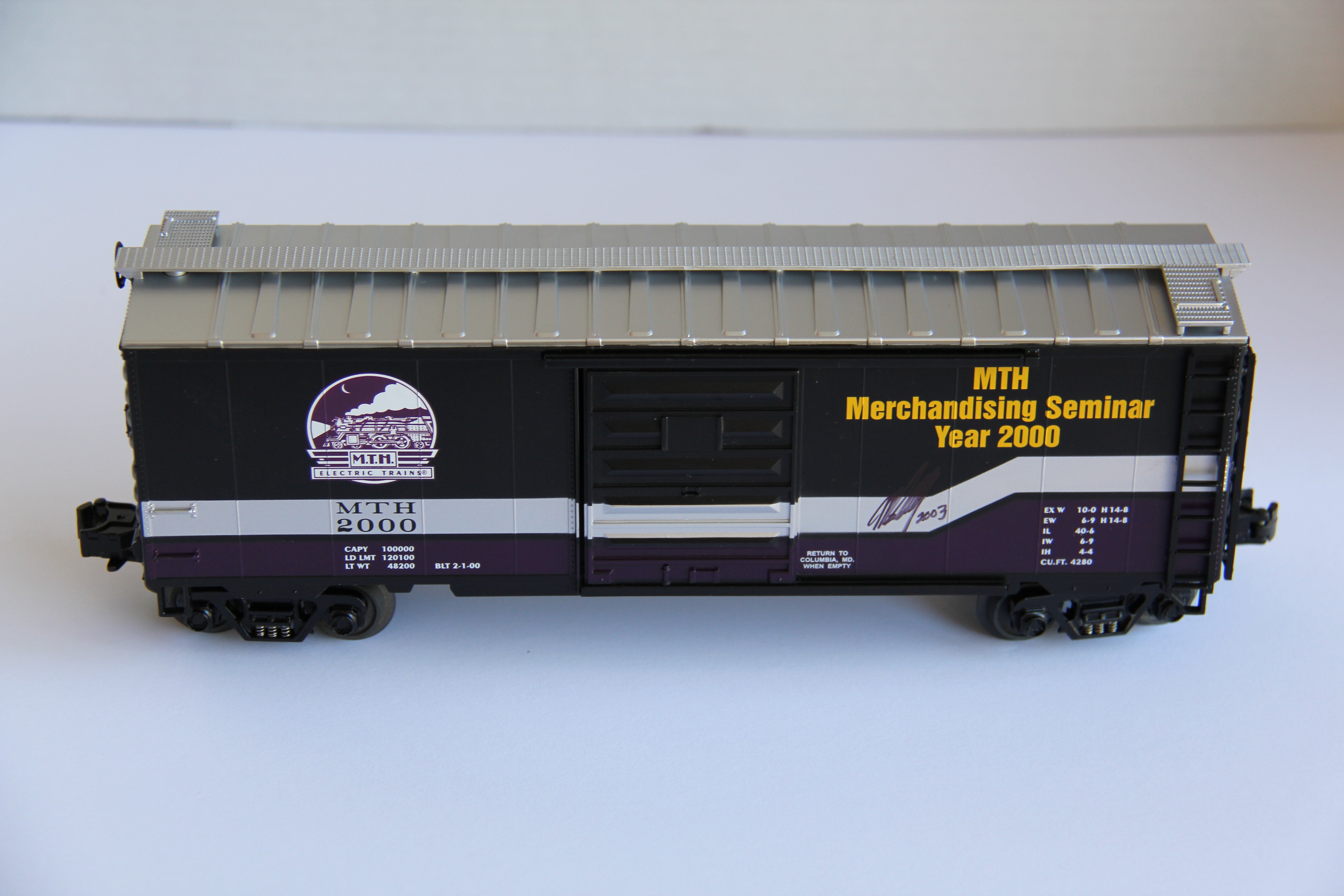 MTH 20-93038 MTH SIGNED Seminar (Year 2000) 40' Single Door Boxcar-Second hand-M3407