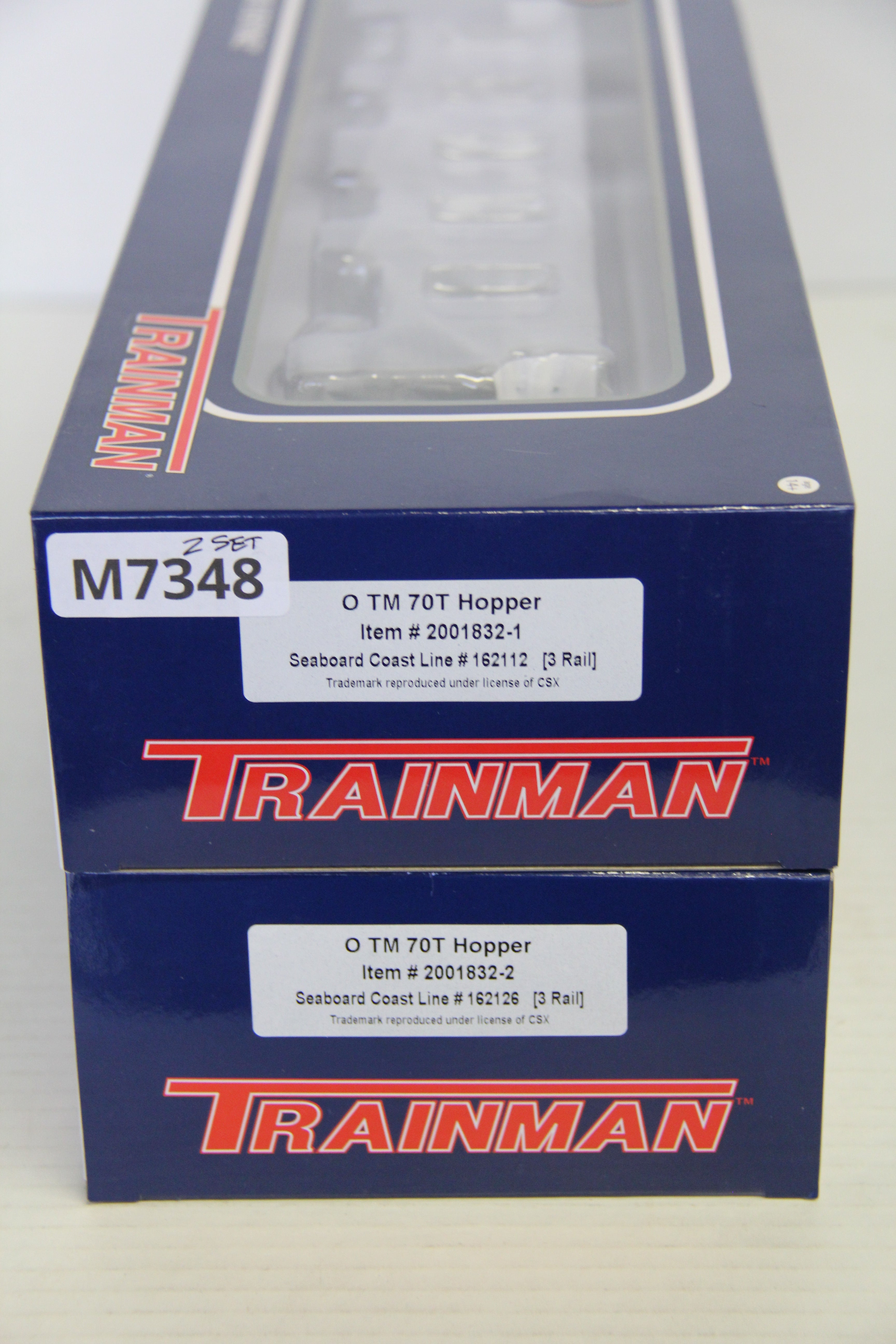 Atlas Trainman #2001832-1 & #2001832-2 Seaboard Coast Line TM 70T Hopper 2 Set-Second hand-M7348