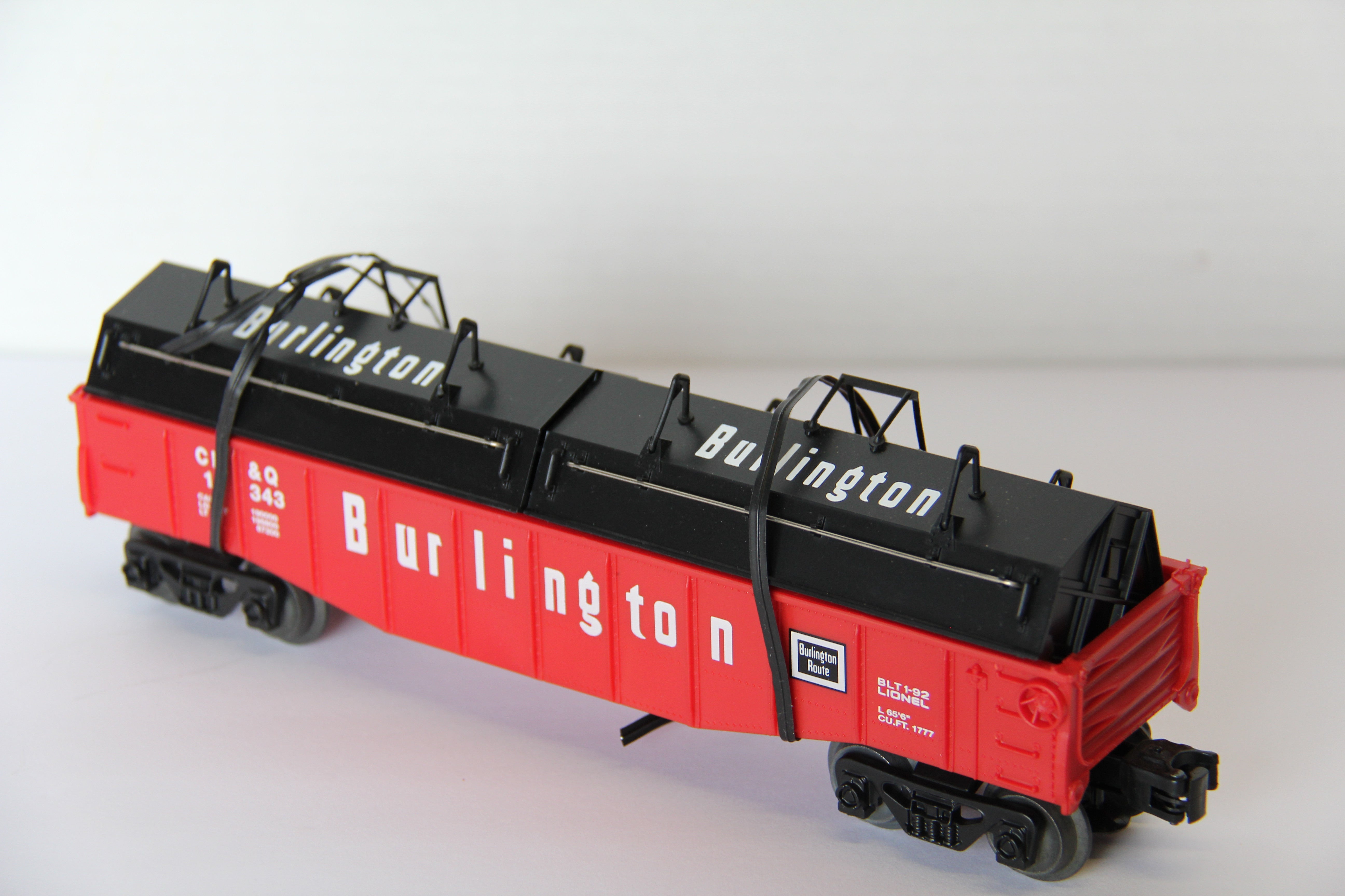 Lionel 6-16343 Burlington Gondola w/ Coil Covers-Second hand-M7761