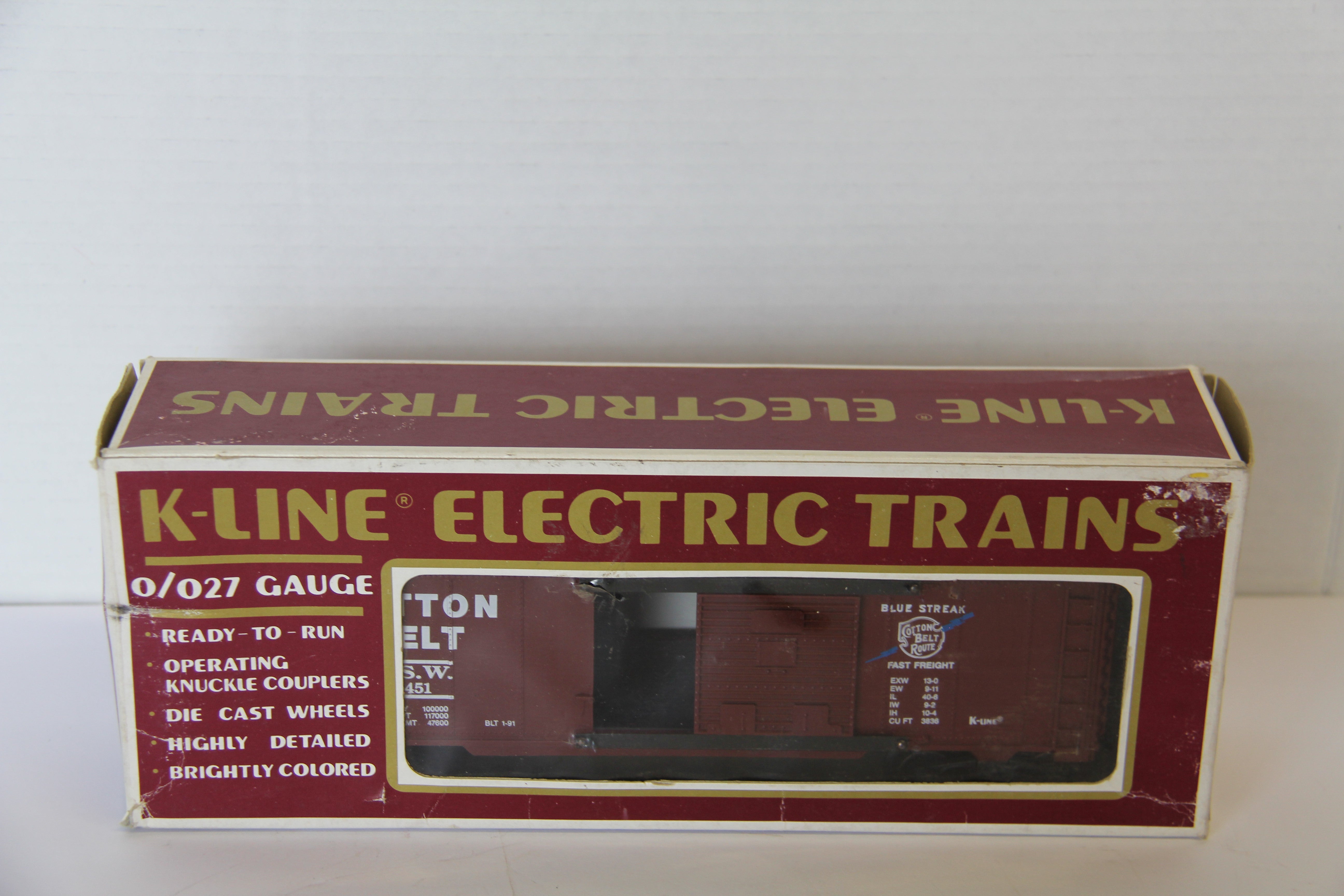 K Line O/ O27 K- 6451 Cotton Belt CLASSIC Box Car-Second hand-M7765