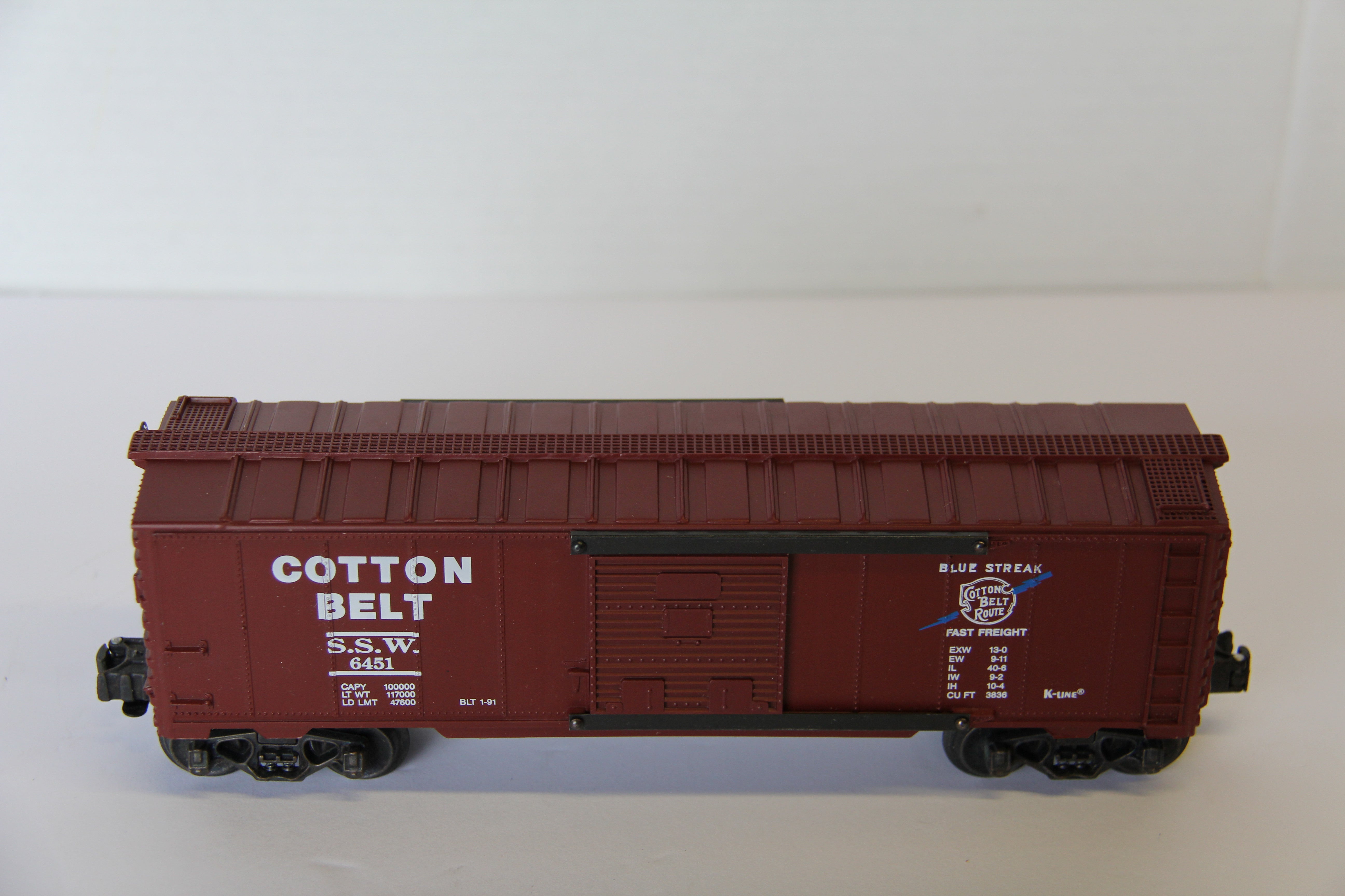 K Line O/ O27 K- 6451 Cotton Belt CLASSIC Box Car-Second hand-M7765