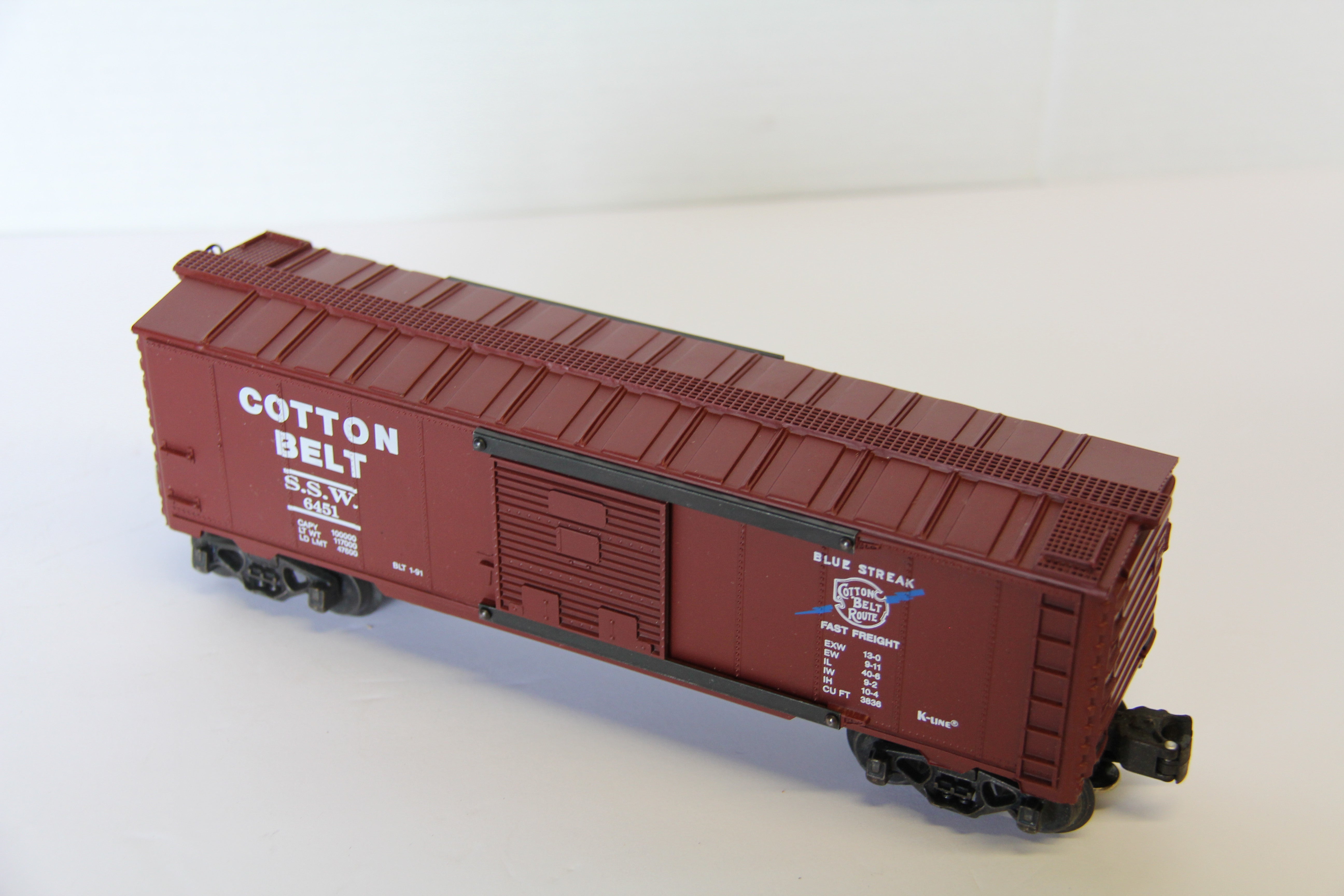K Line O/ O27 K- 6451 Cotton Belt CLASSIC Box Car-Second hand-M7765