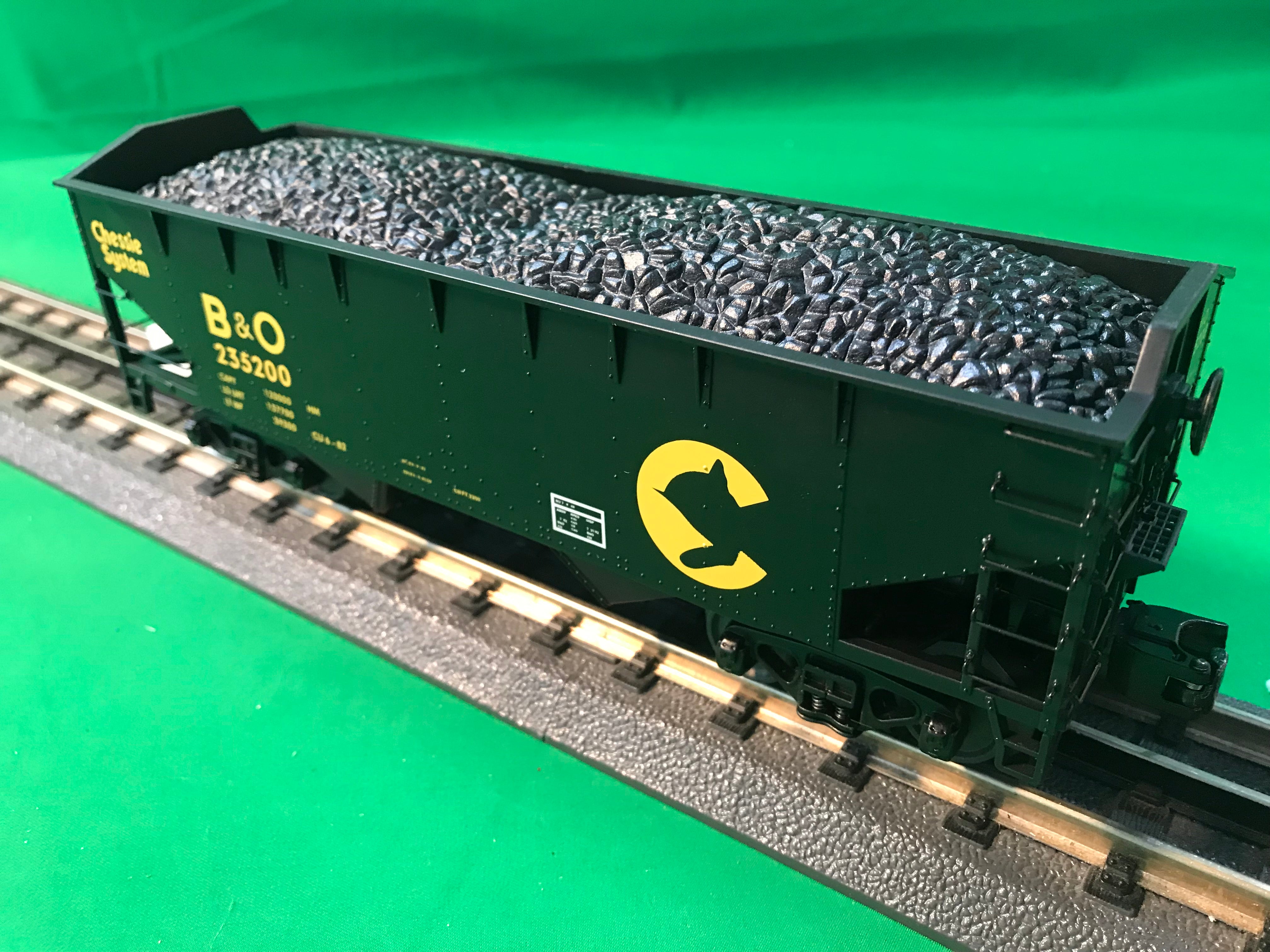 MTH 20-92195 Chessie 2-Bay Offset Hopper Car w/ Coal Load 6 Car Set-Second hand-M5236