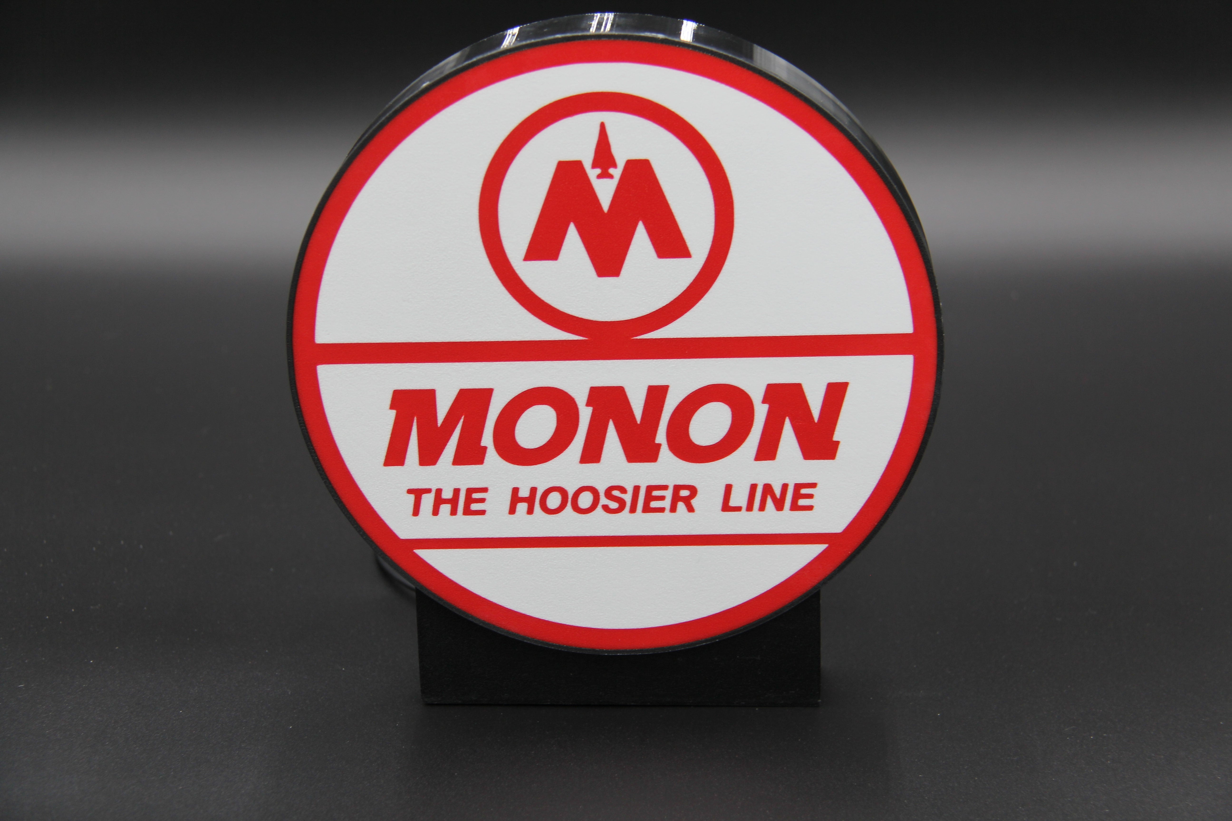 ADHDame Designs #200S-02 - Lighted Railroad Sign "Monon" (The Hoosier Line) - Small
