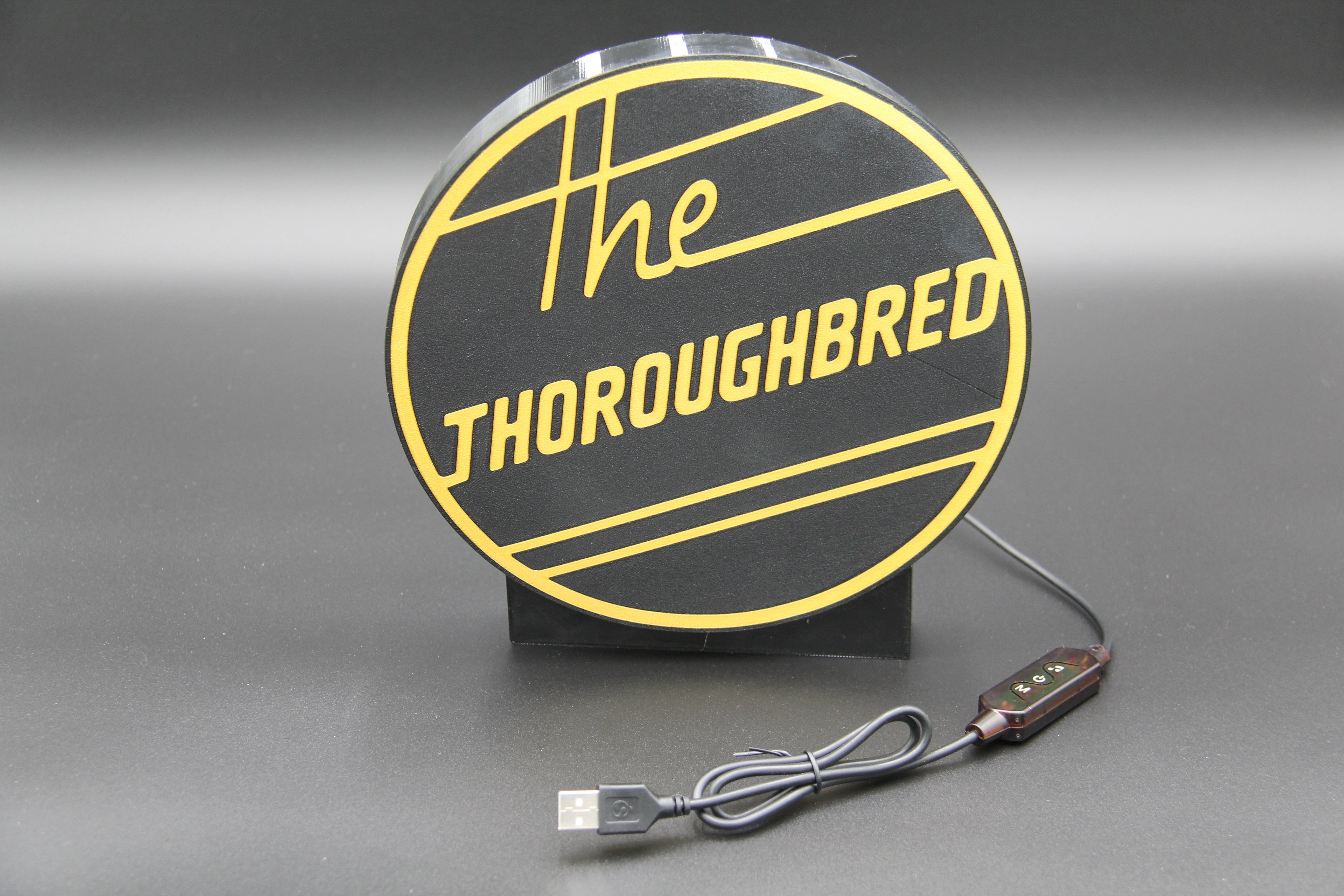 ADHDame Designs #200S-01 - Lighted Railroad Sign "The Thoroughbred" (Small)