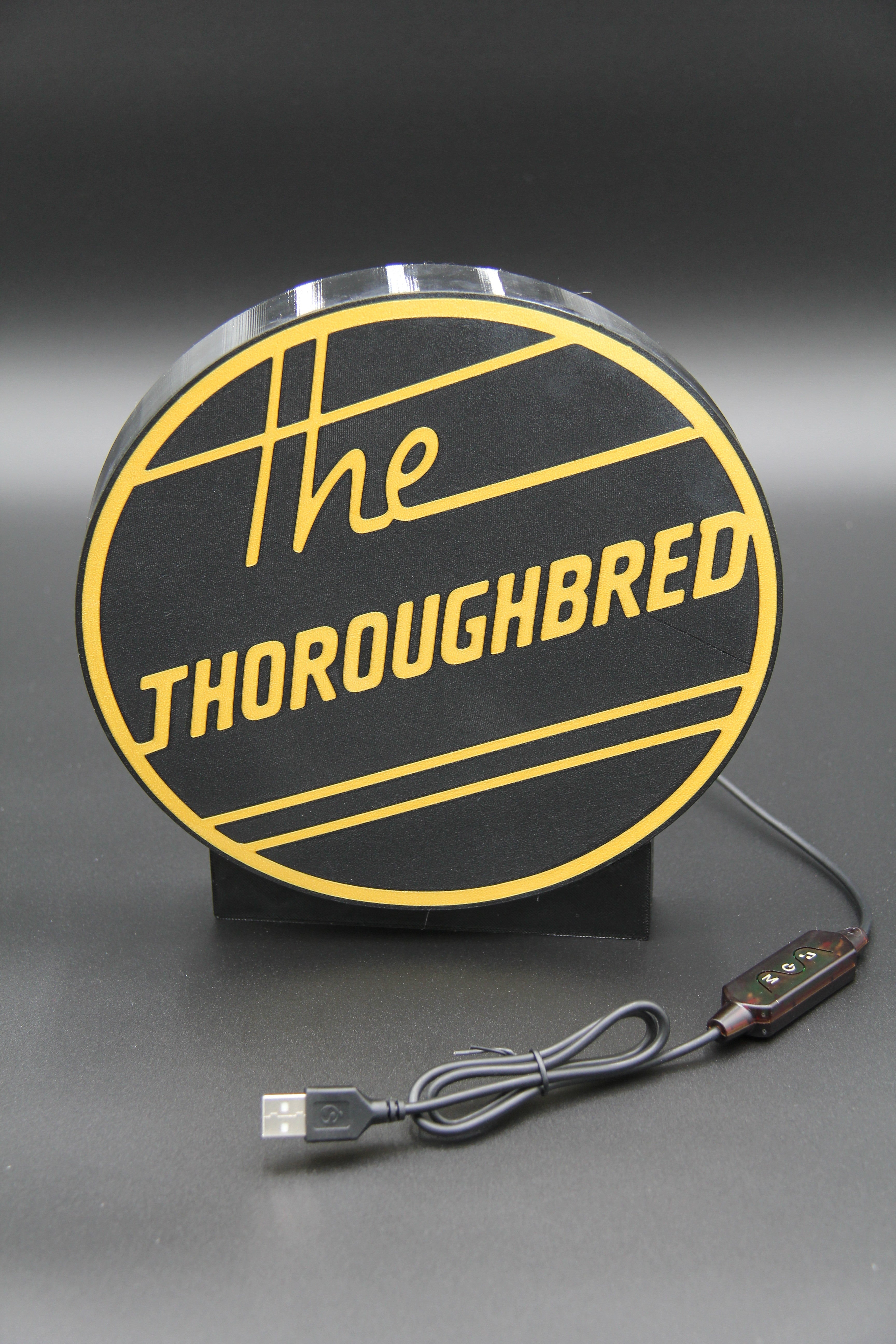 ADHDame Designs #200S-01 - Lighted Railroad Sign "The Thoroughbred" (Small)