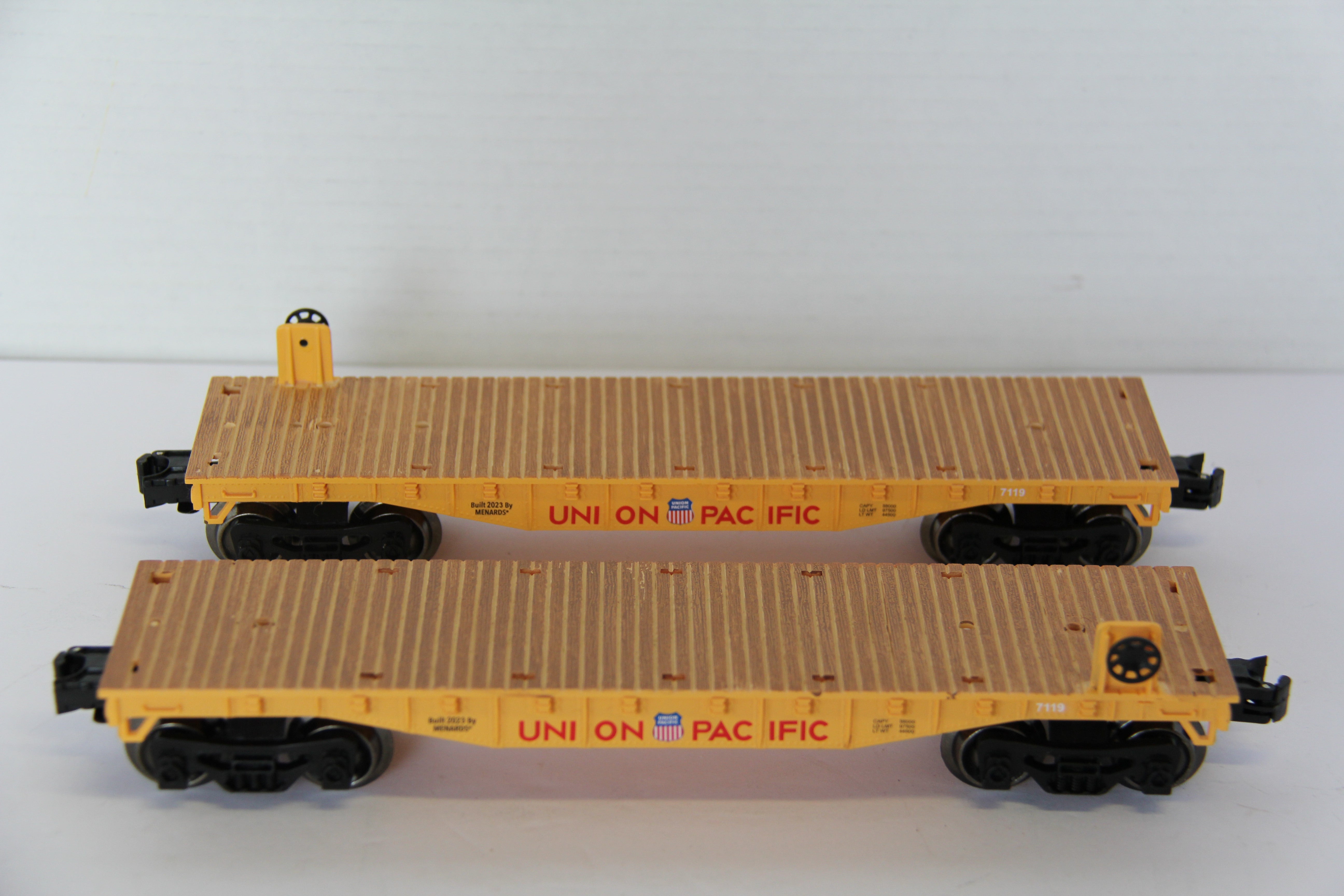 2023 Menards #279-9404 Union Pacific Flat Cars 2 Set-Second hand-M7776