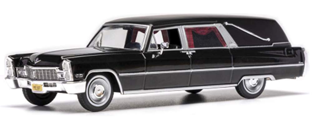 IXO Models - 1966 Cadillac de Ville S&S Hearse (Black) - 1/43 Scale