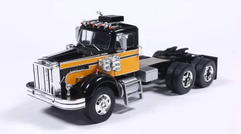 IXO Models - 1965 Autocar A64 Tractor (Black/Orange) - 1/43 Scale